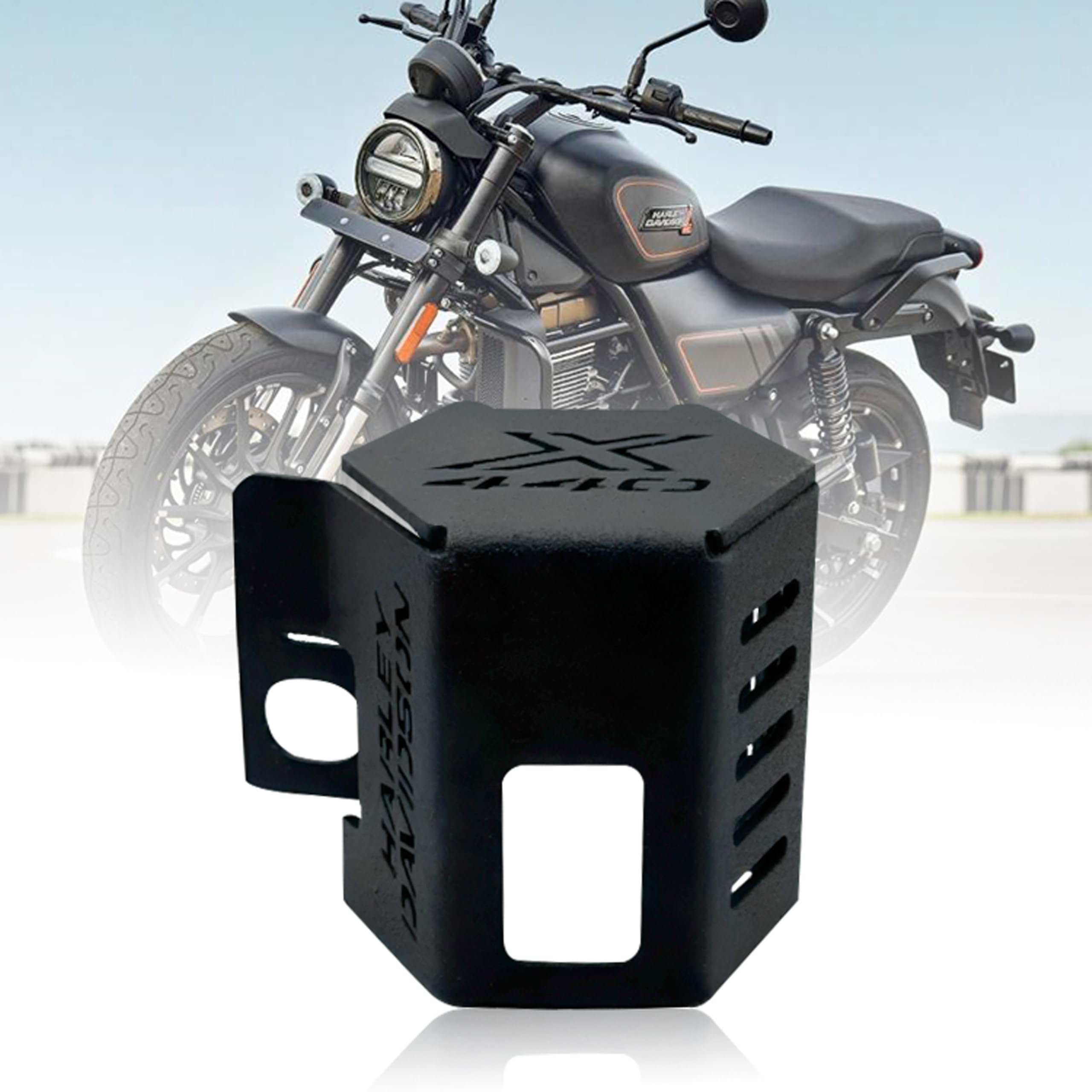OBEROI'S TRADERS Rear Brake Oil Container Guard | Fluid Reservoir Cap Compatible With Harley Davidson X440