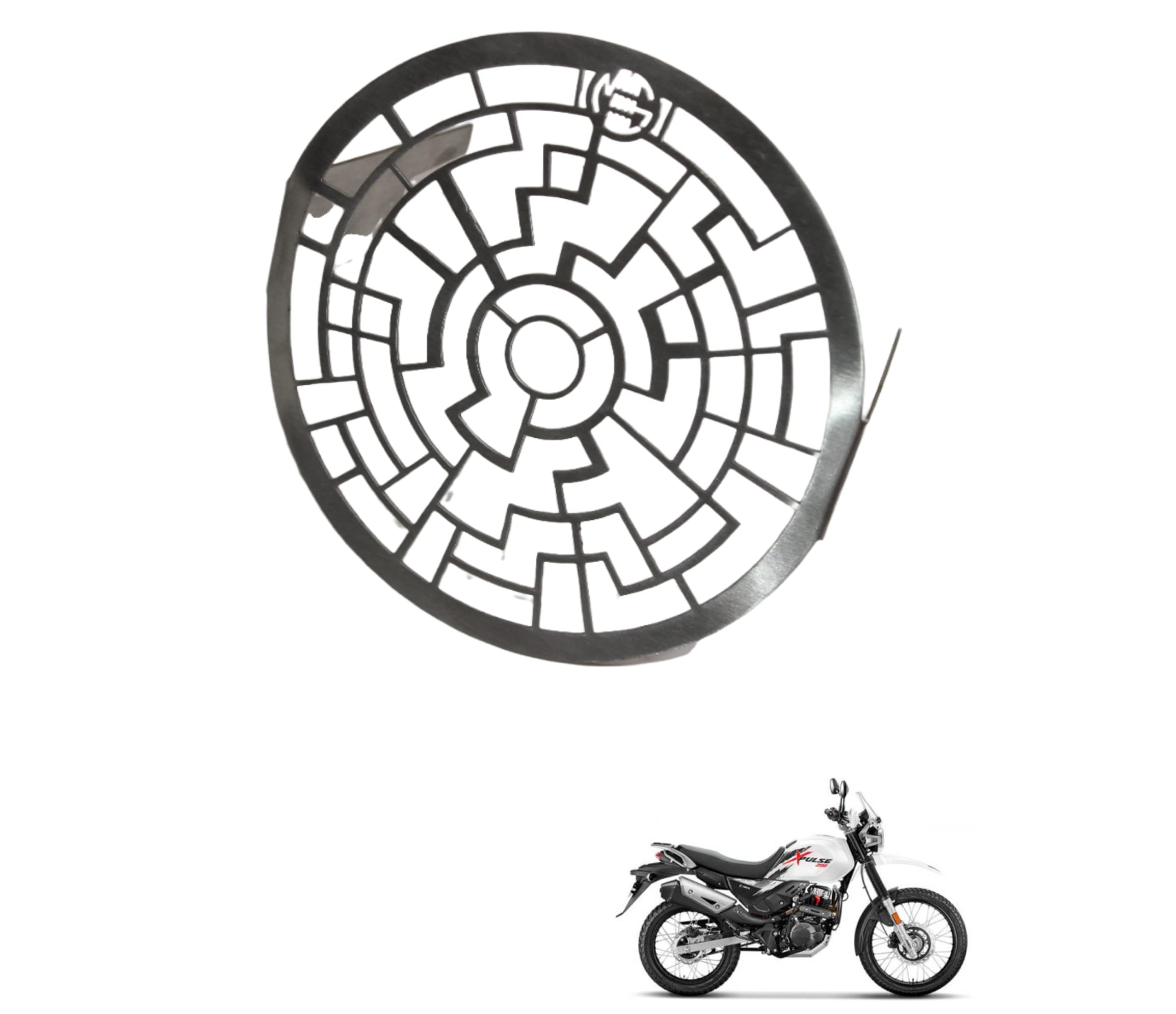 MIKANIX Stainless Steel Motorcycle Headlight Protector Grill/Jali Cover For Xpulse 200