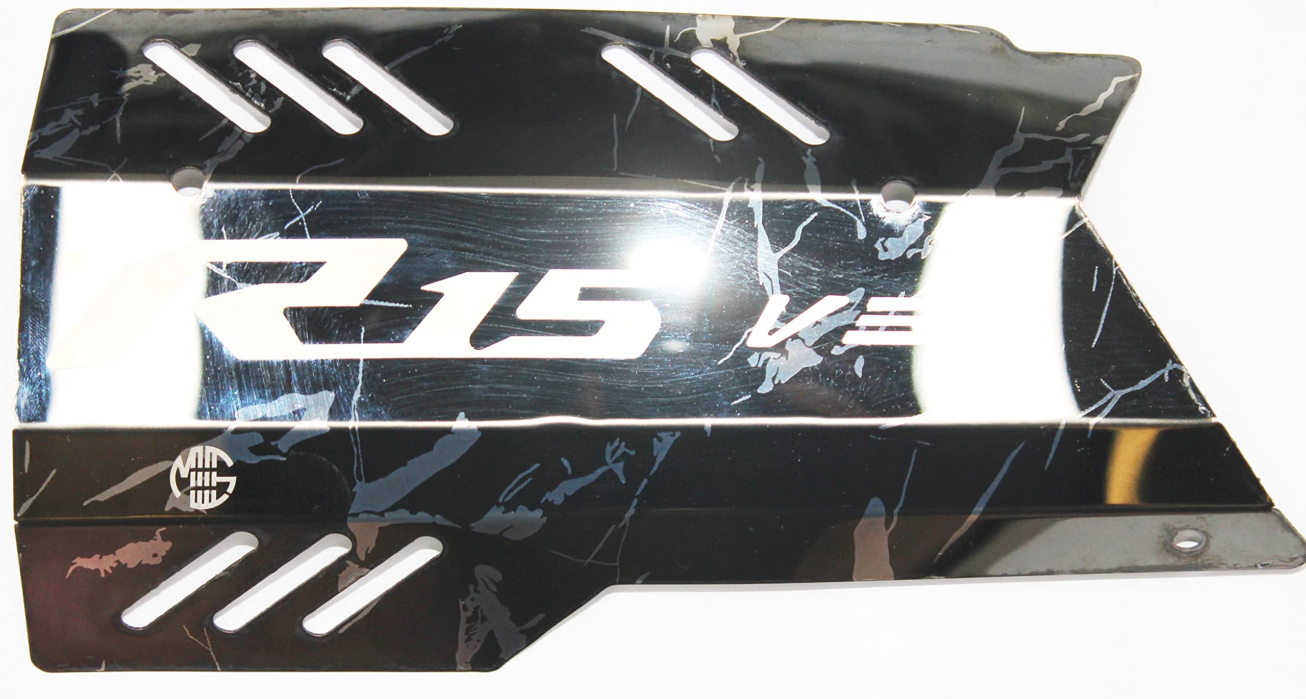 OBEROI'S TRADERS Premium R15 Exhaust Muffler Protector, Heat Shield Cover Guard, Anti-Scalding Cover fit Yamaha YZF R15 V3 Bike Exhaust Heat Shield (Strip Style)