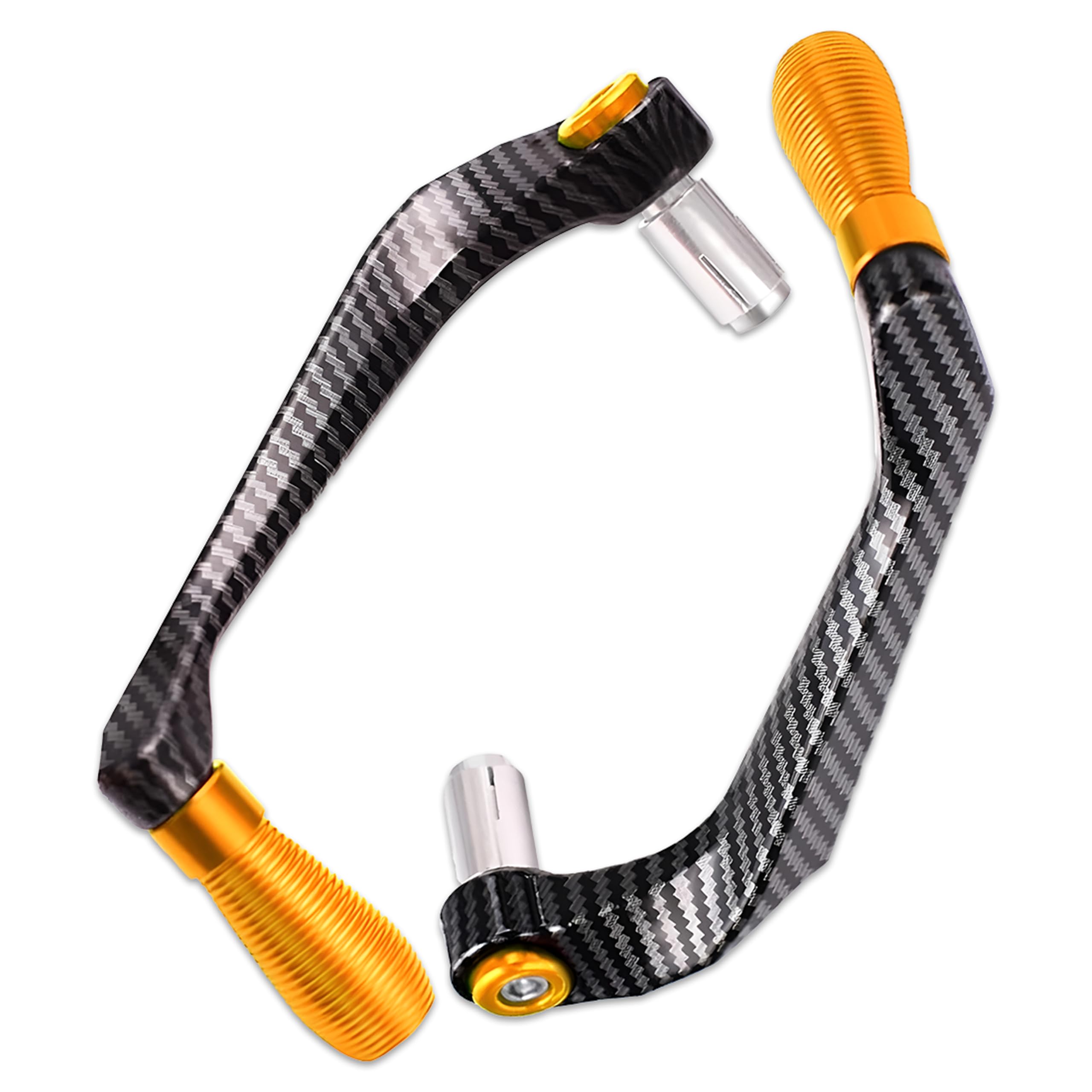 OBEROI'S TRADERS Carbon Finish CNC Aluminum Universal Motorcycle Lever Guard | Handle Bar End Brake Clutch Lever Protective Guards | Hand Guards for All Bikes