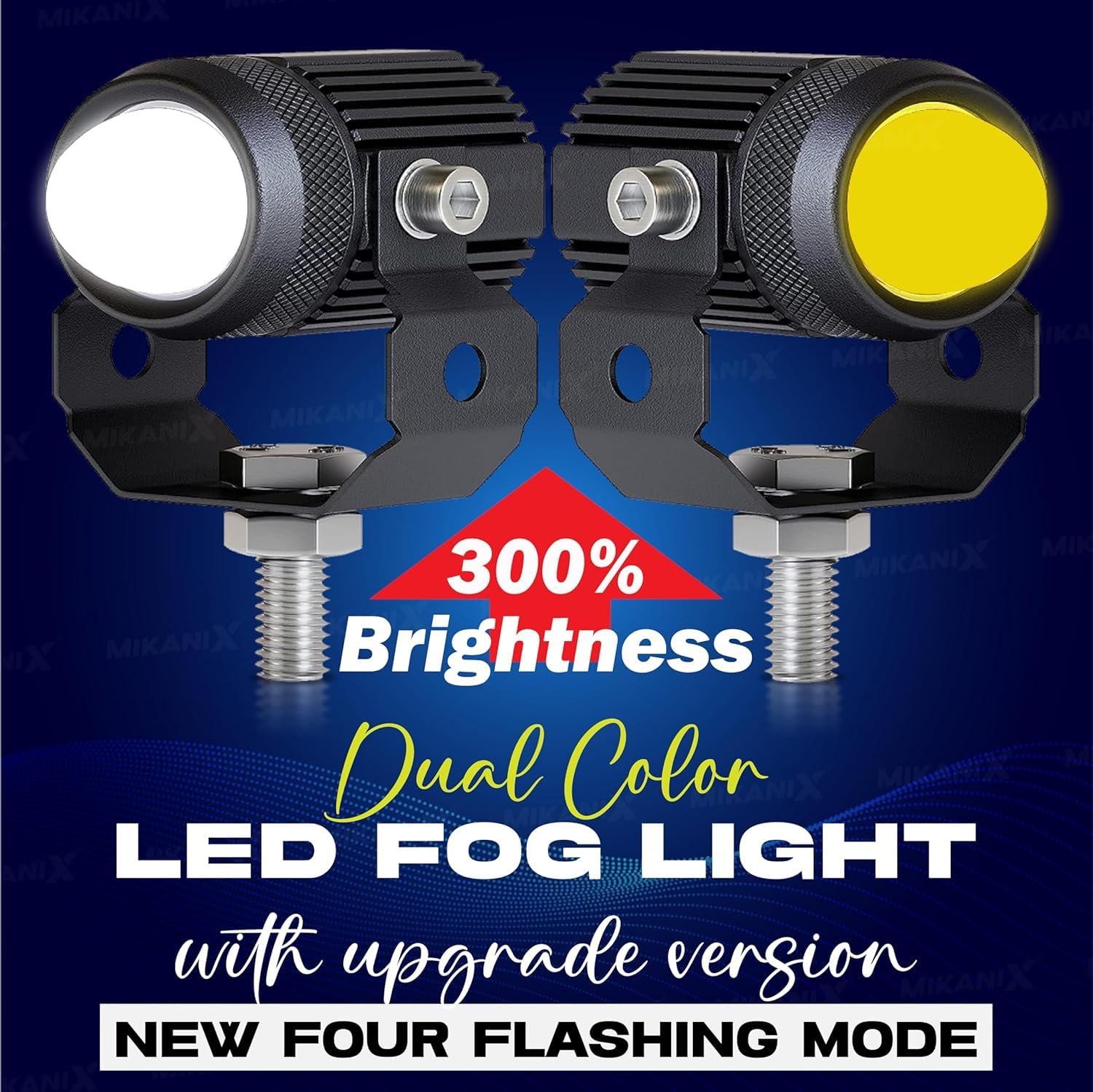 MIKANIX Universal Mini Drive LED Fog Light Projectors/Flasher Lamp For Car Bike Fog Lamp, Dash Light Motorbike, Car, Truck, Van Xenon