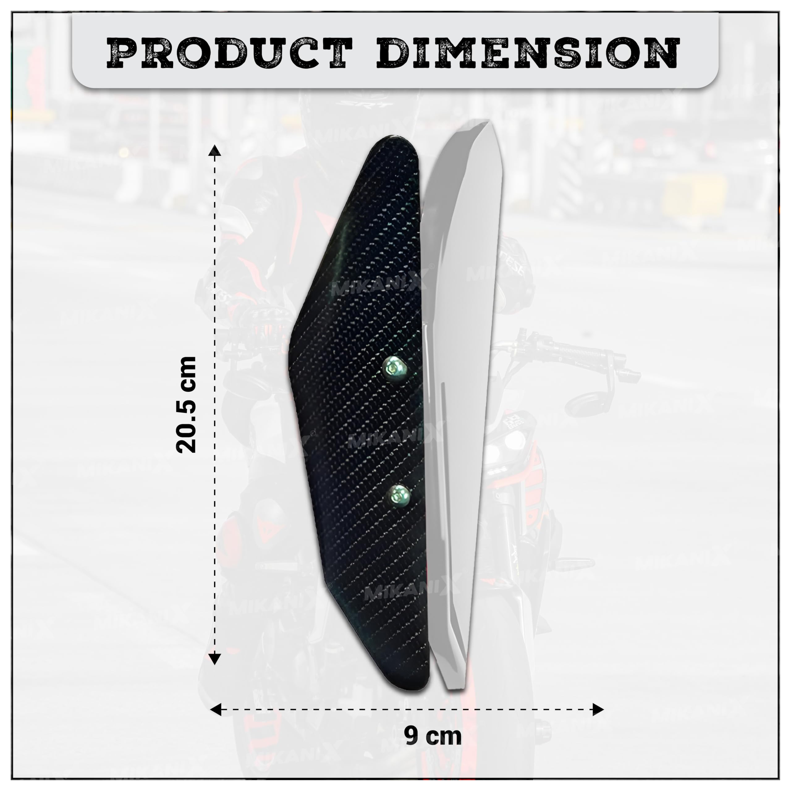 MIKANIX R15 V3 / V4, Ninja, CBR, RR310, KTM RC Bike Side Wings/Winglet Pro Canard Bike Fairing Kit (Pack of 2)