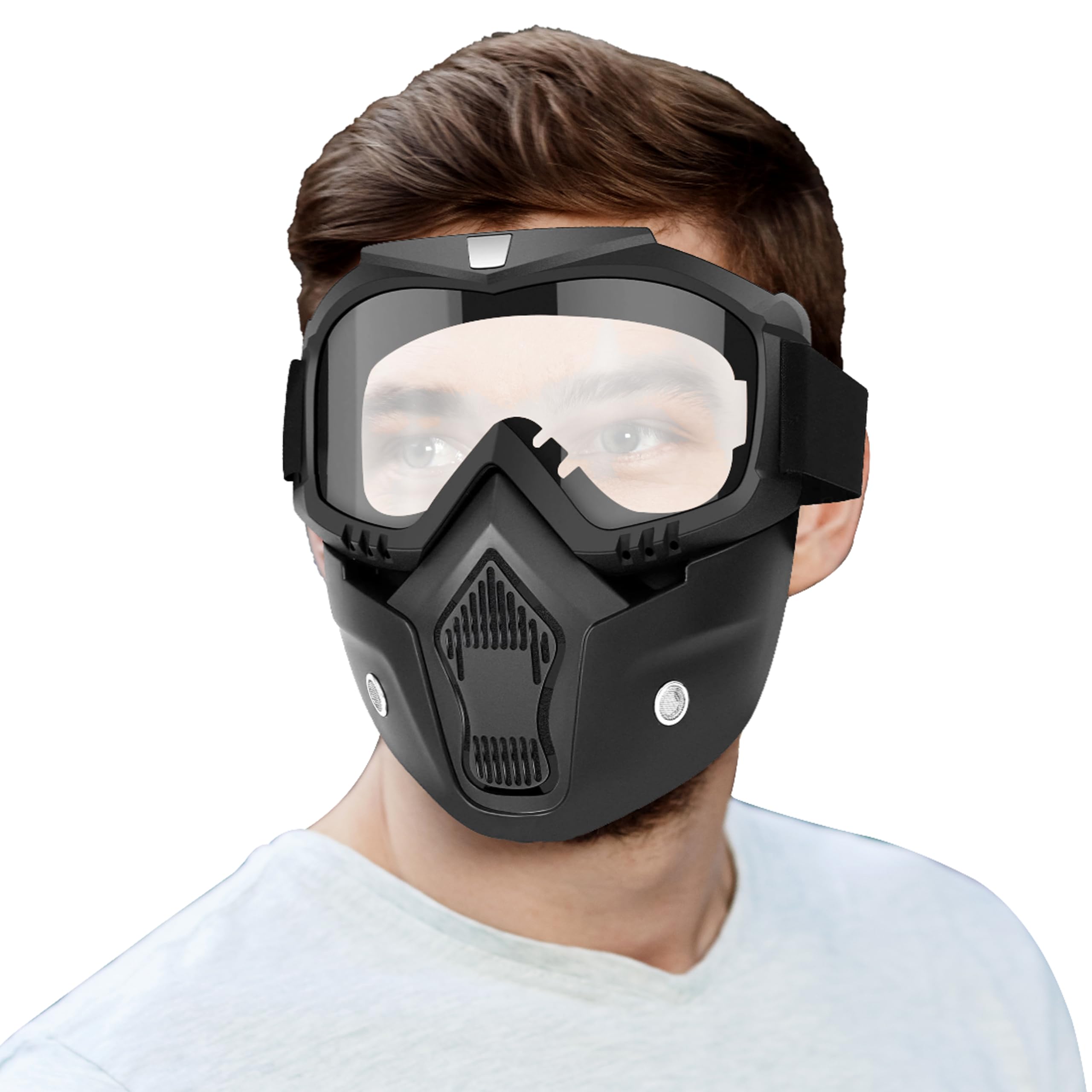 MIKANIX Bike Riding Goggle Mask Anti Scratch UV Protective Face & Eyewear Windproof Dirt Shield With Detachable Mouth Filter For Cycling, Bike Off Road Racing