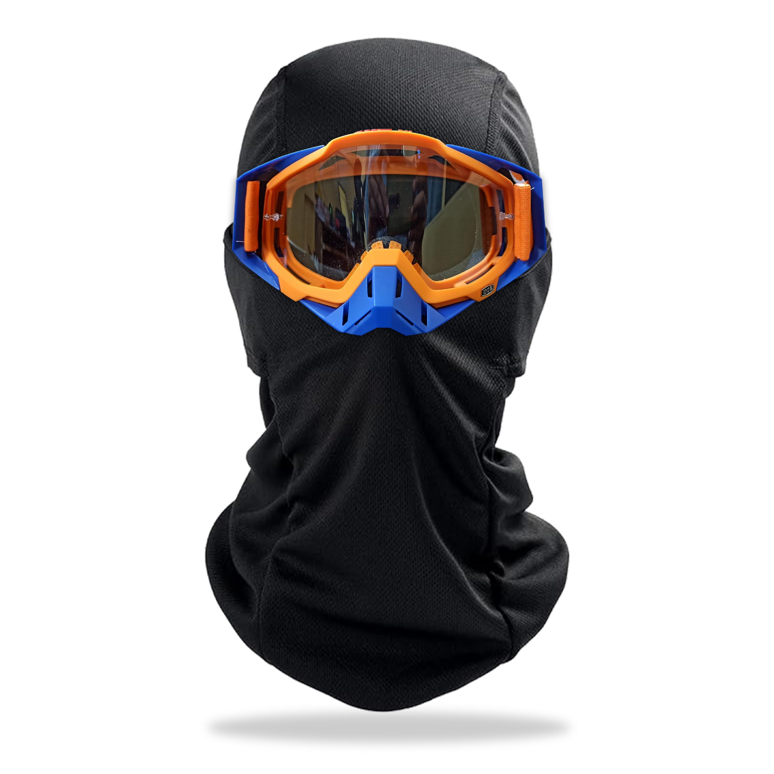 MIKANIX Universal Motorcycle Riding Combo Full Face Balaclava & Off-Road MX Goggles Set for Dirt Bike, ATV, Snowmobile | Windproof, UV Protection, Breathable Gear