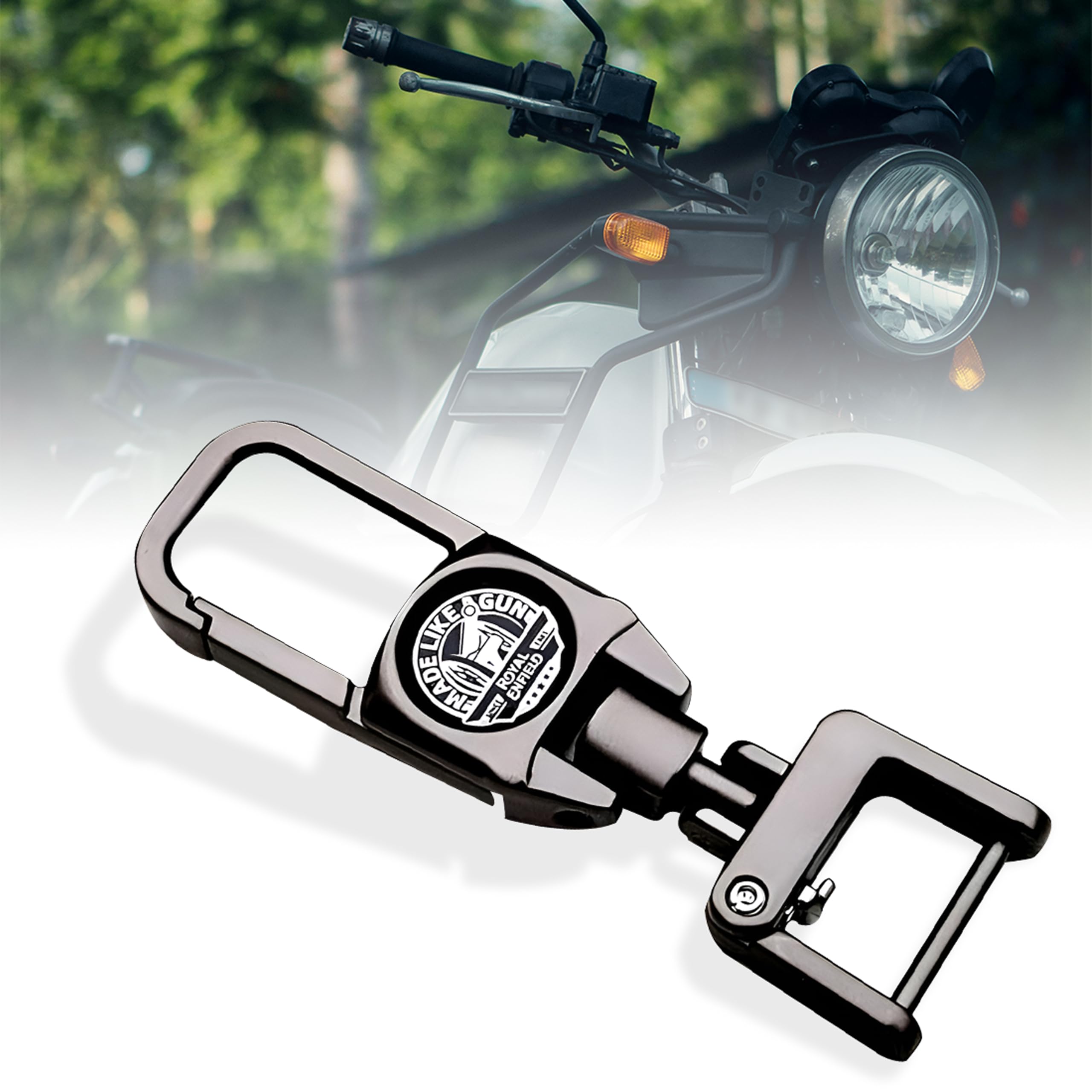 OBEROI'S TRADERS Premium Re Keychain | Made Like a Gun Metal Key Chain | Stylish & Durable Motorcycle Keyring for All RE Models | Bike Accessories for Classic, Bullet, Himalayan & Meteor