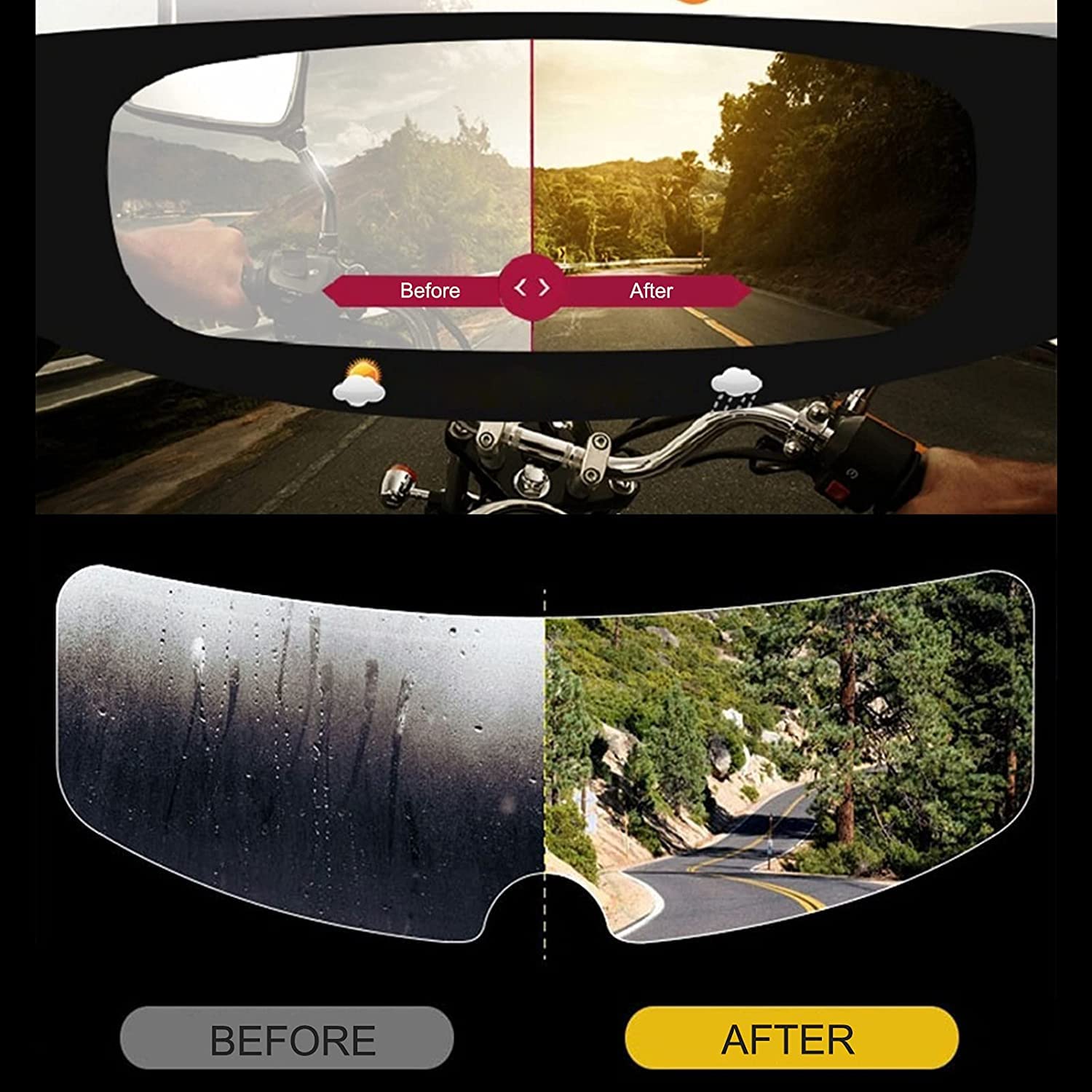 MIKANIX Anti Fog Helmet Visor Film | Scratch Protector | Transparent Screen Guard