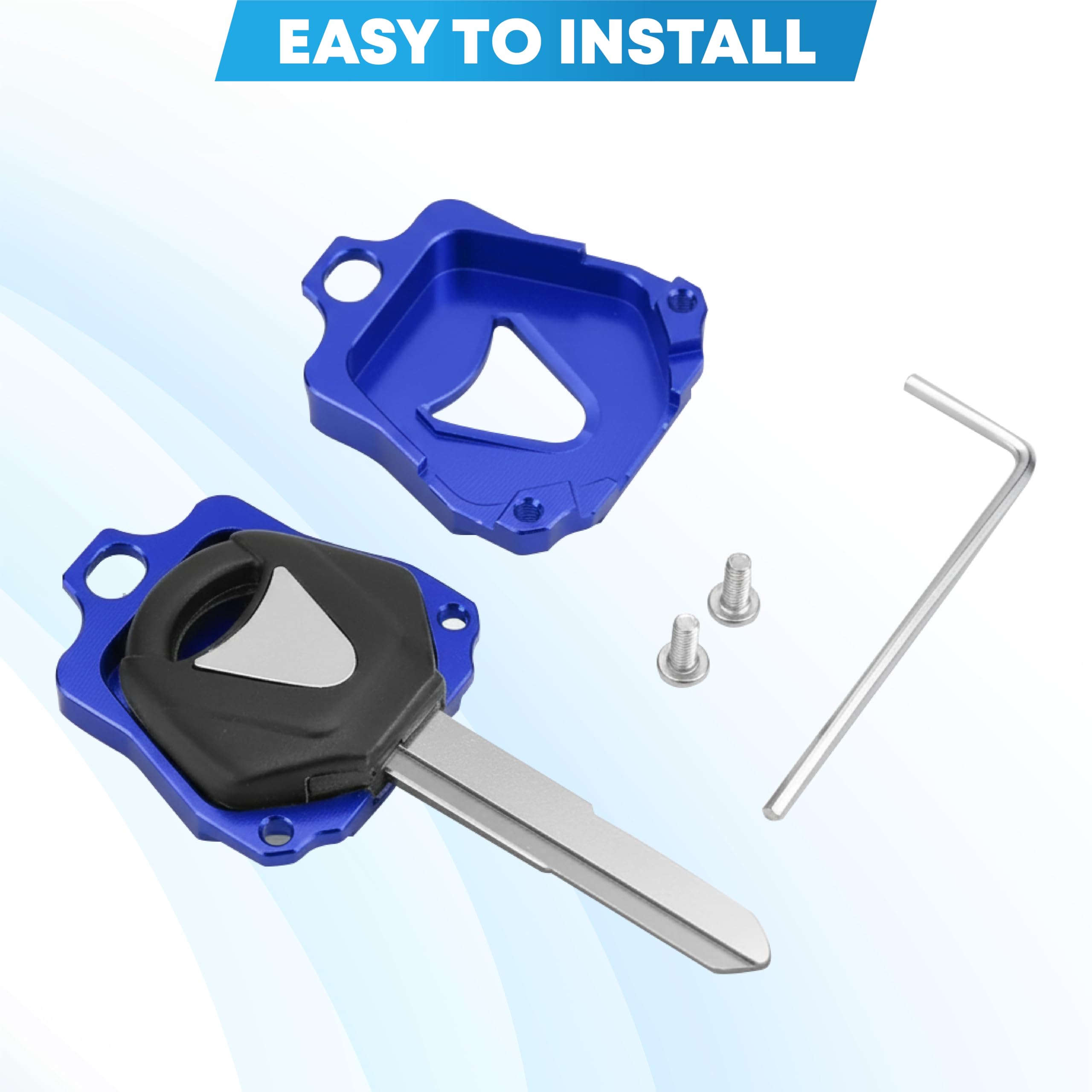 MIKANIX CNC Aluminum Bike Key Case Cover/Key Ring Shell For R15 V3 V2 V1 (Blue)