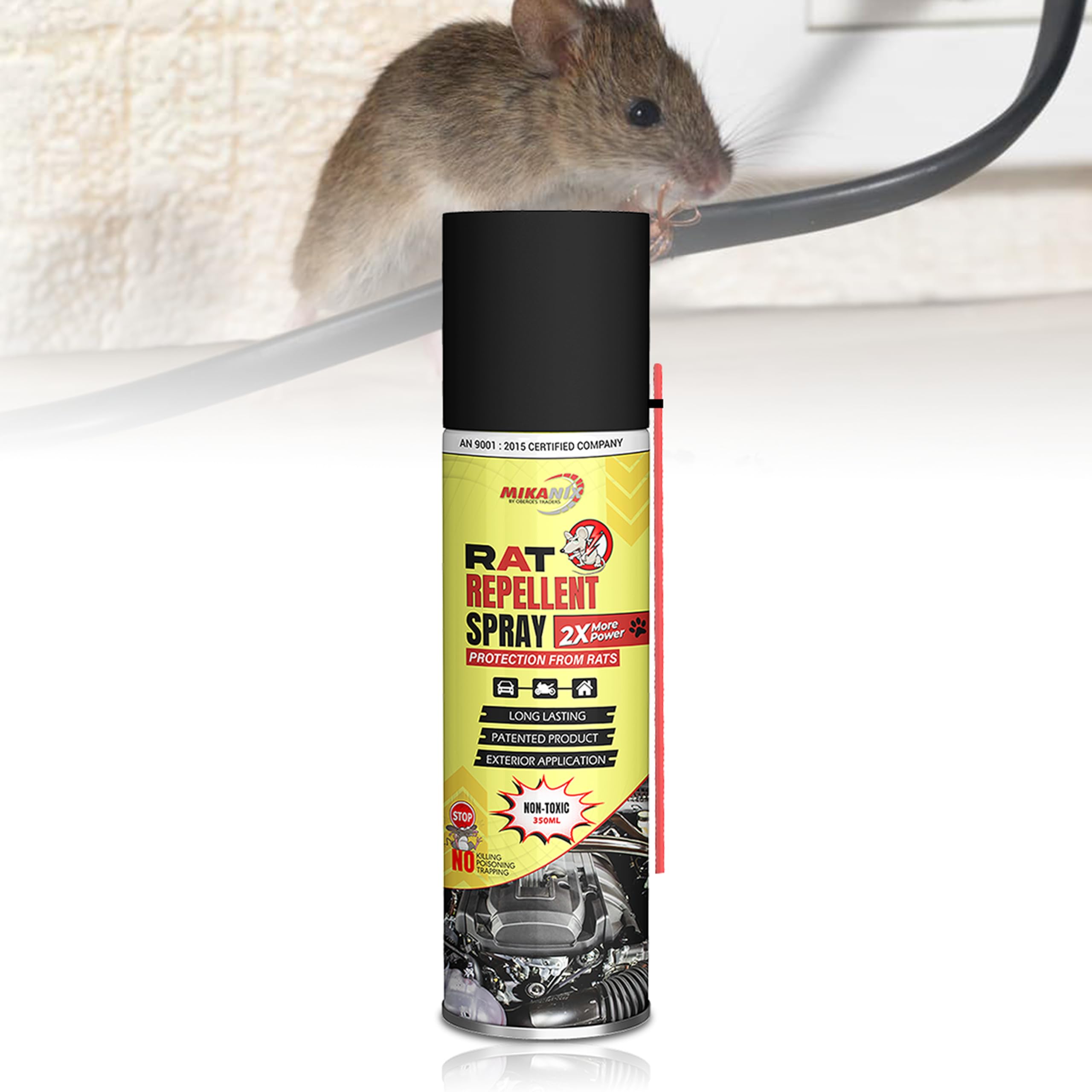 MIKANIX Rat Repellent Spray | Rodent Repellent For Home, Bike & Car | Protects Wires in Car, Bike and Home | For Storage Room | Engine Wiring & Home Wiring Protection