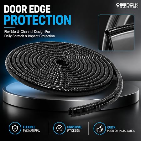 MIKANIX White Car Door Edge Guards Flexible U Shape Rubber Car Door Protector Strip, No Glue Universal Fit Weatherstripping for Cars