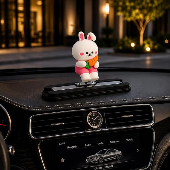 MIKANIX Auto Sliding Car Dashboard Decoration Cute Anime Pooh Character Moving Ornament Interior Accessory