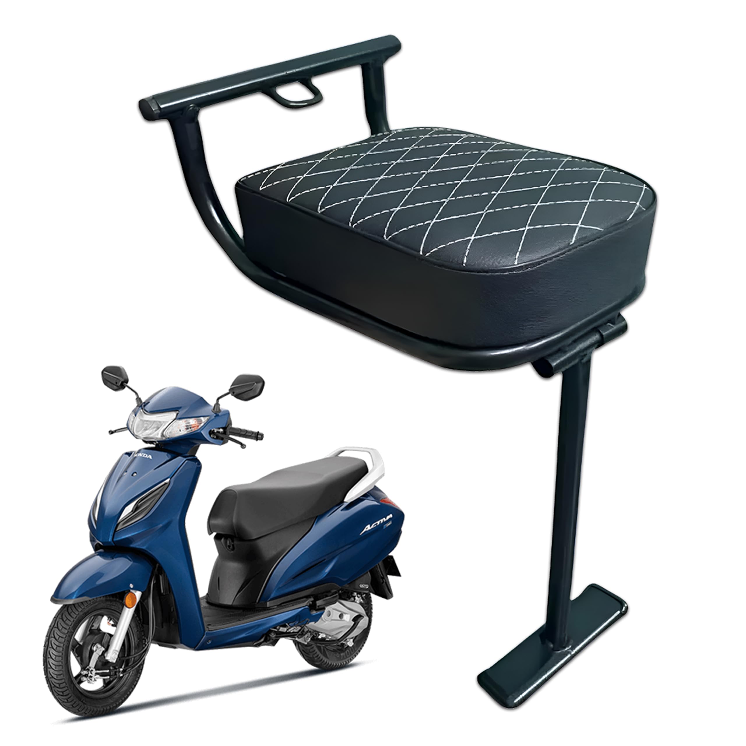 Mikanix Baby Seat For Scooty | Foldable | Safety & Comfort Ride For Activa, Access 125, Jupiter, Ntorq 125, Black