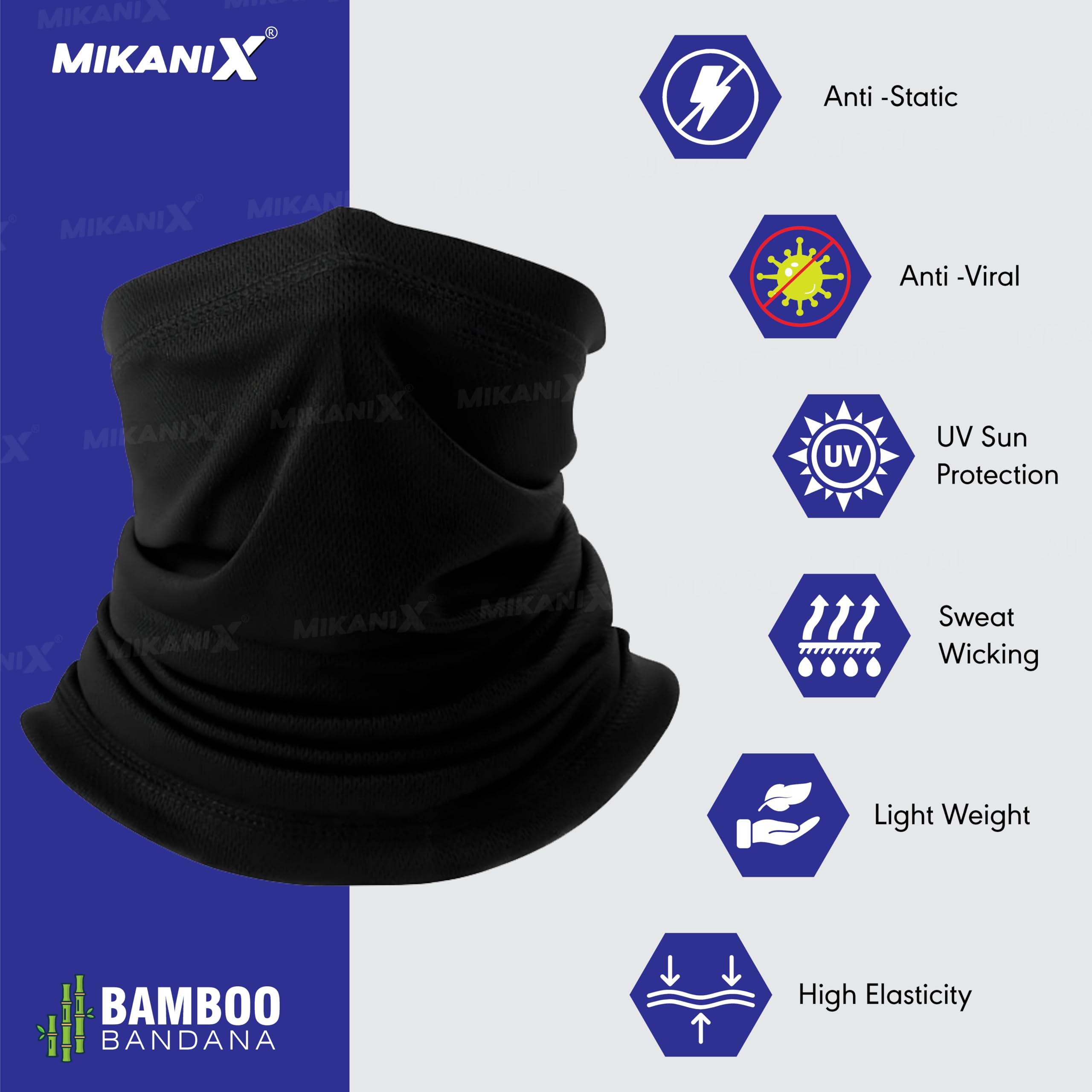 OBEROI'S TRADERS Unisex Bamboo Bandana | Face Mask | Head Wrap | Neck Scarf | Super Soft, Odour-free & Breathable Multipurpose Use Head, Face, Neck Cover Mask for Men and Women