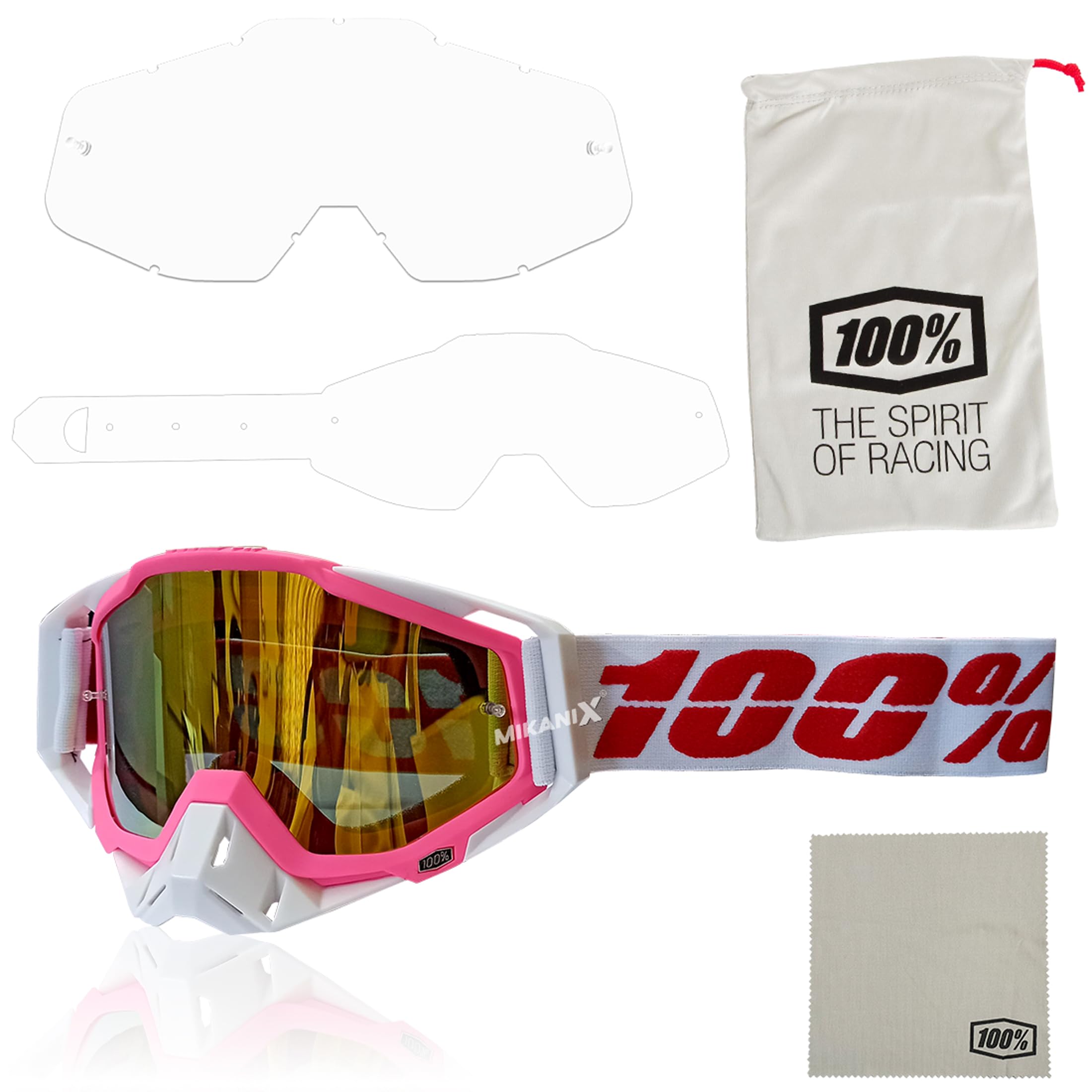 Mikanix Motorcycle Dirt Bike Goggles I ATV Motocross Offroad MX Racing Riding OTG Goggles | Protective Eyewear Safety Glasses for Ski, Snowboarding, Cycling & Outdoor Sports
