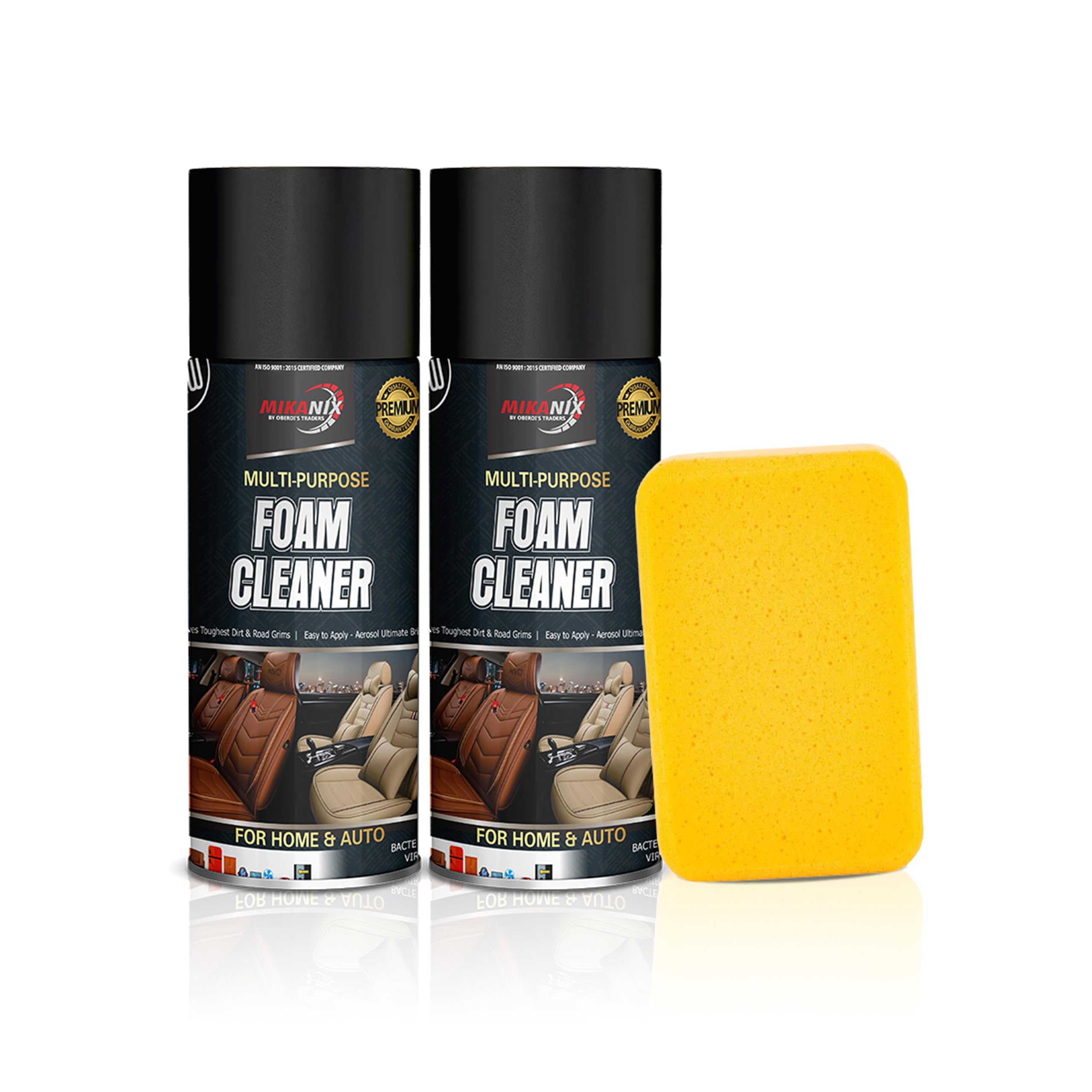 OBEROI'S TRADERS Combo of Multipurpose Foaming Car Interior & Exterior Cleaner Foam Spray For | Car Seat | Dashboard | Shoes | Sofa | Vinyl Rubber | Doors, PU/Leather