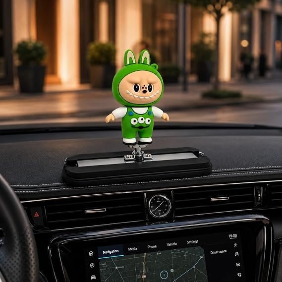 MIKANIX Auto Sliding Car Dashboard Decoration Cute Anime Pooh Character Moving Ornament Interior Accessory