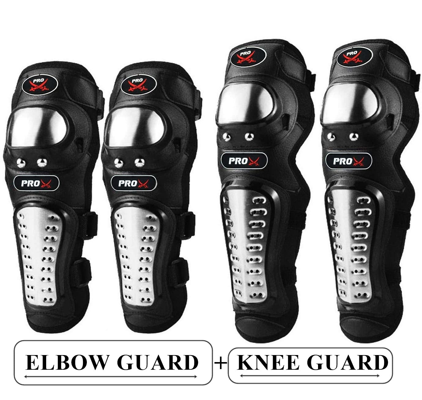 OBEROI'S TRADERS 2nd Generation Pro-X Stainless Steel Flexible Breathable Adjustable Knee Guard, Elbow Guard, Shin Guard, Free Size