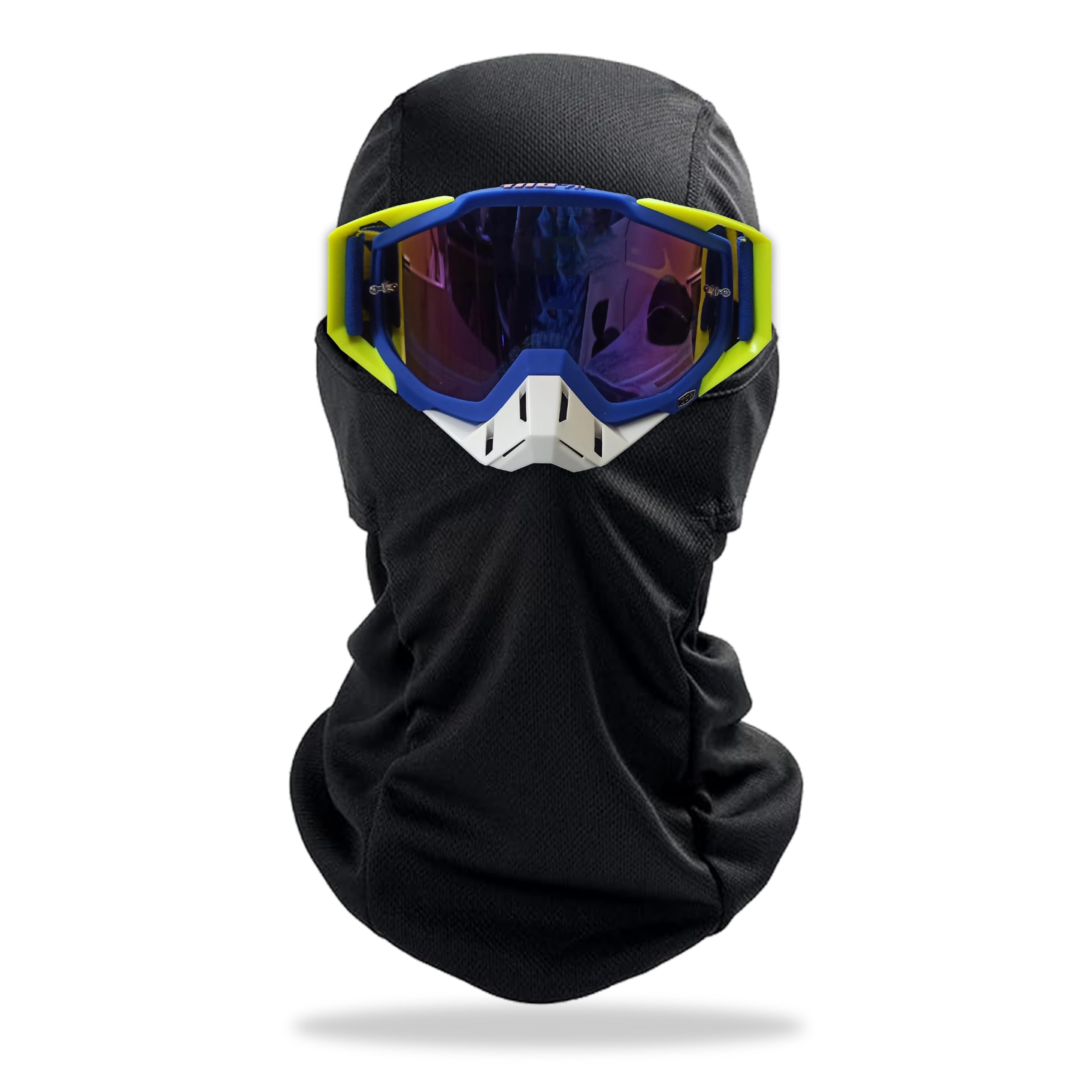 MIKANIX Universal Motorcycle Riding Combo Full Face Balaclava & Off-Road MX Goggles Set for Dirt Bike, ATV, Snowmobile | Windproof, UV Protection, Breathable Gear