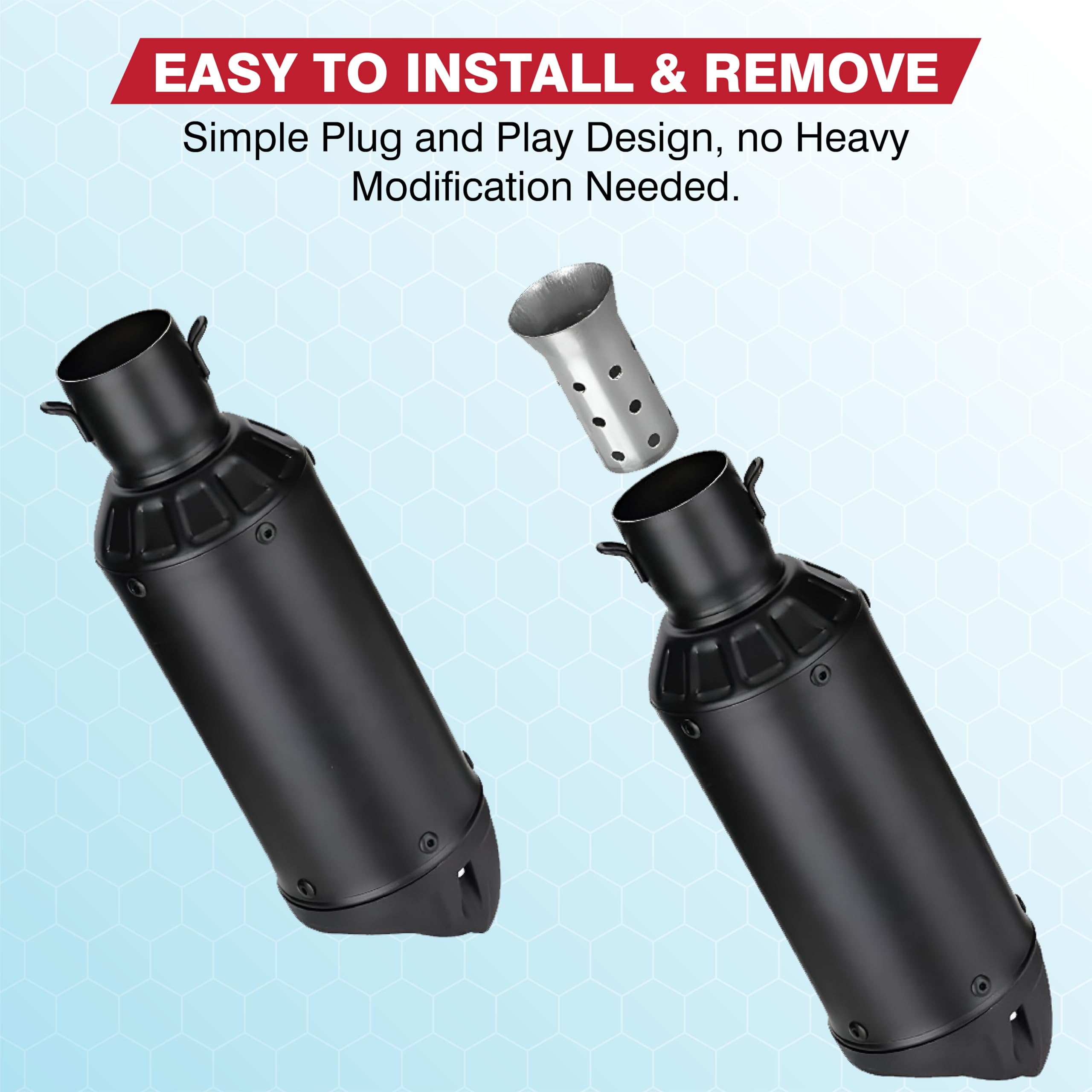 Mikanix Universal Motorcycle Silencer DB Killer | Stainless Steel Silencer Baffle Noise Reducer Muffler Insert | Fits Most Bike Exhaust Pipes | Easy Installation for Motorbikes & Scooters