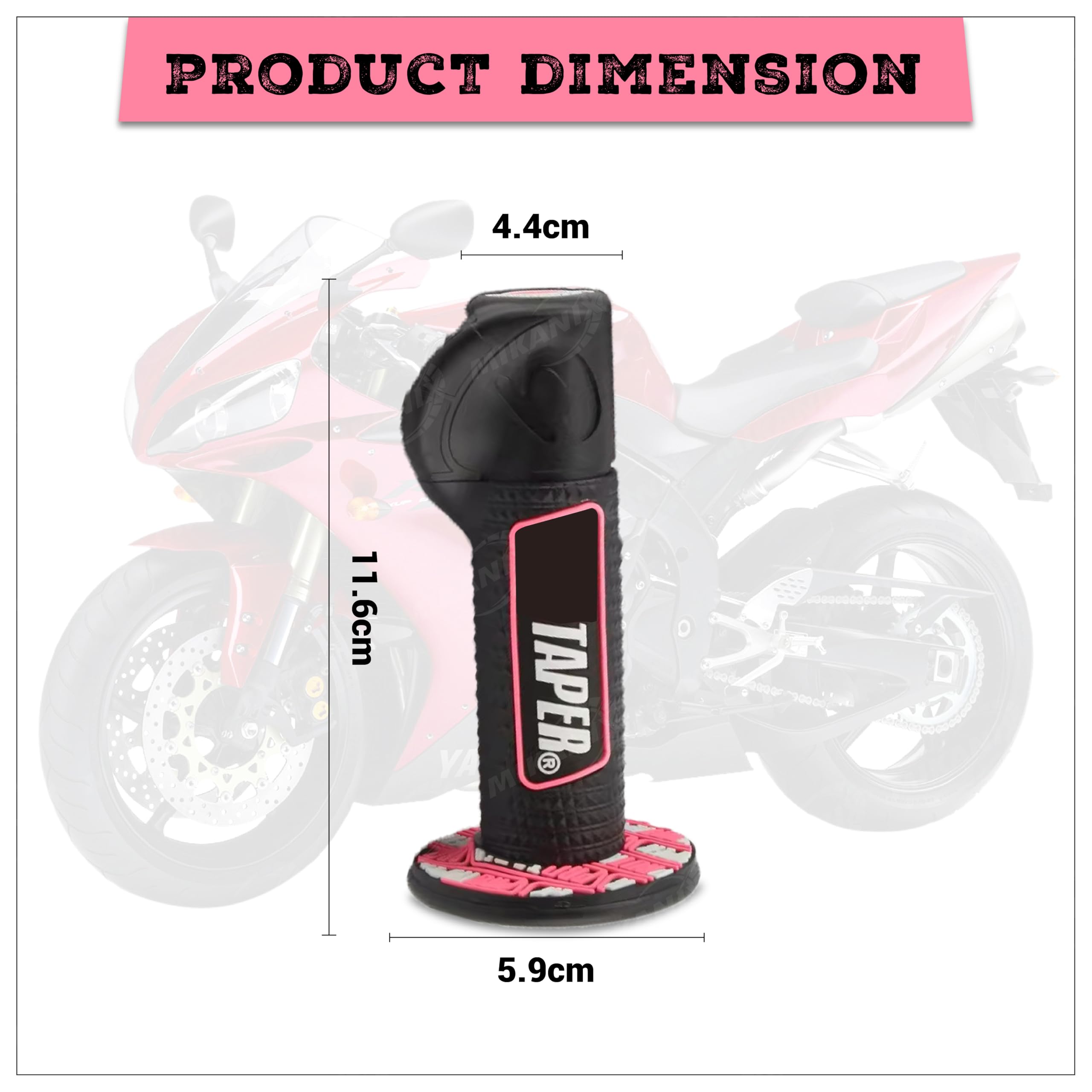 OBEROI'S TRADERS Universal Bike Handlebar Grip Cover with Palm Rest | Non-Slip Rubber Accelerator Grip for Motorcycles, Scooters, Scooty | Dotted Design for Better Control & Comfort