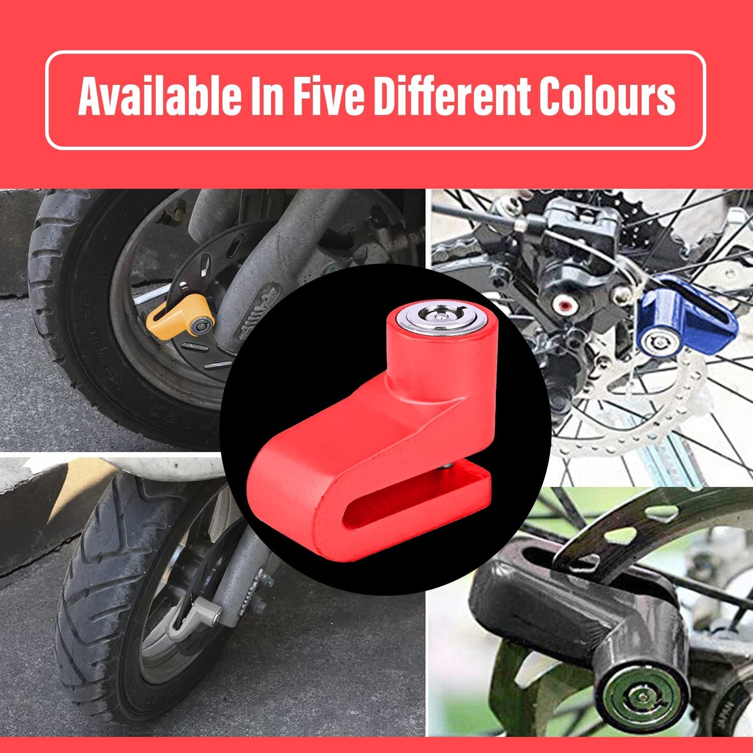 MIKANIX Stainless Steel Heavy Duty Anti Theft Motorcycle Disc Brake Lock Universal for Bikes and Scooty Security