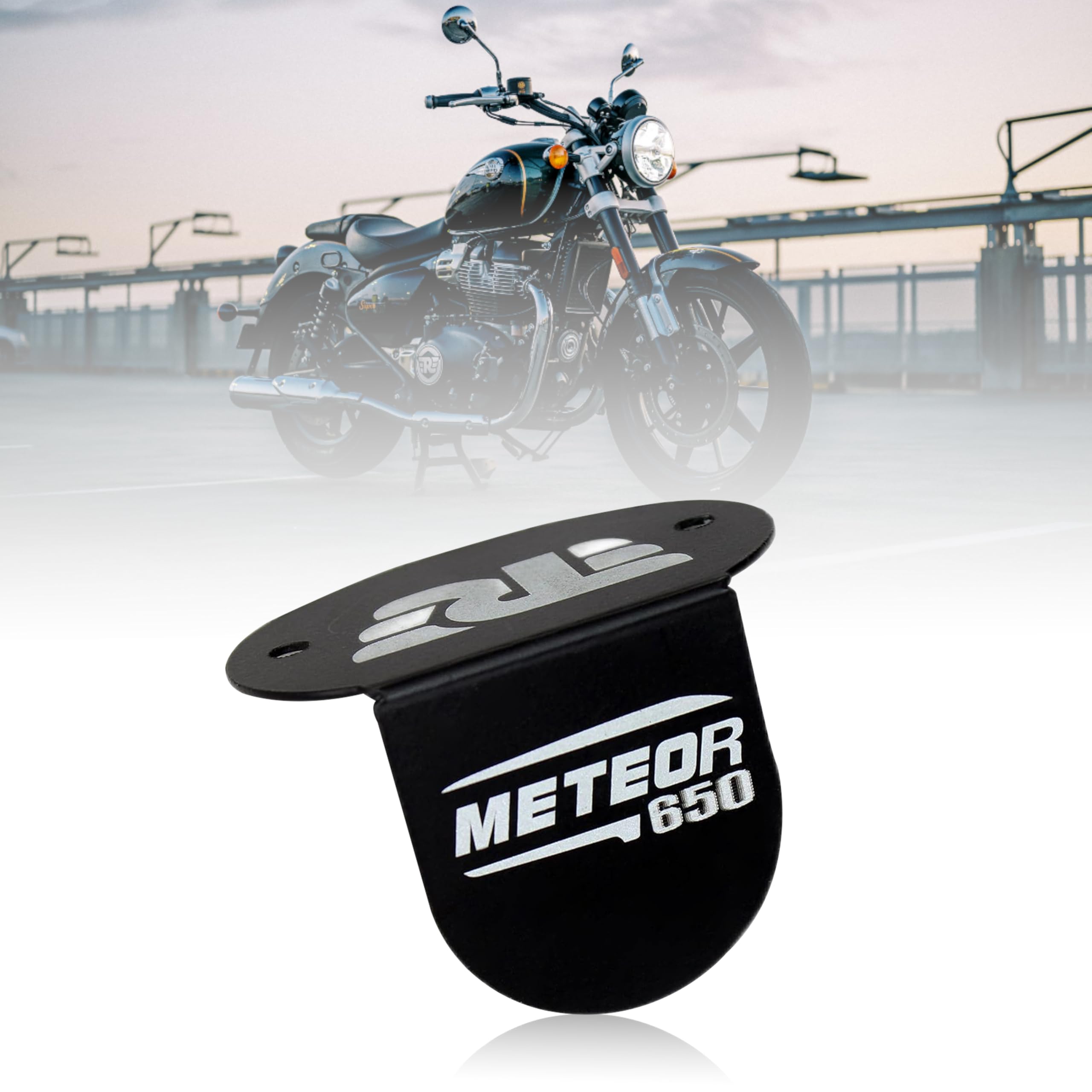 MIKANIX Combo of Complete Accessories for RE Meteor 650 Side Stand Extender, Front & Rear Oil Cap Container Guard, Master Cylinder Guard Big