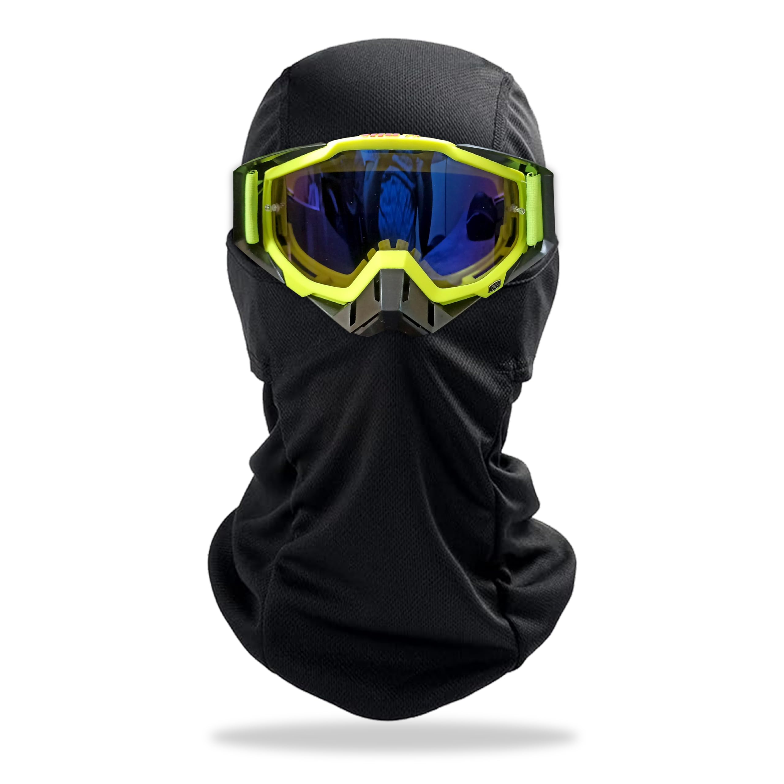 MIKANIX Universal Motorcycle Riding Combo Full Face Balaclava & Off-Road MX Goggles Set for Dirt Bike, ATV, Snowmobile | Windproof, UV Protection, Breathable Gear