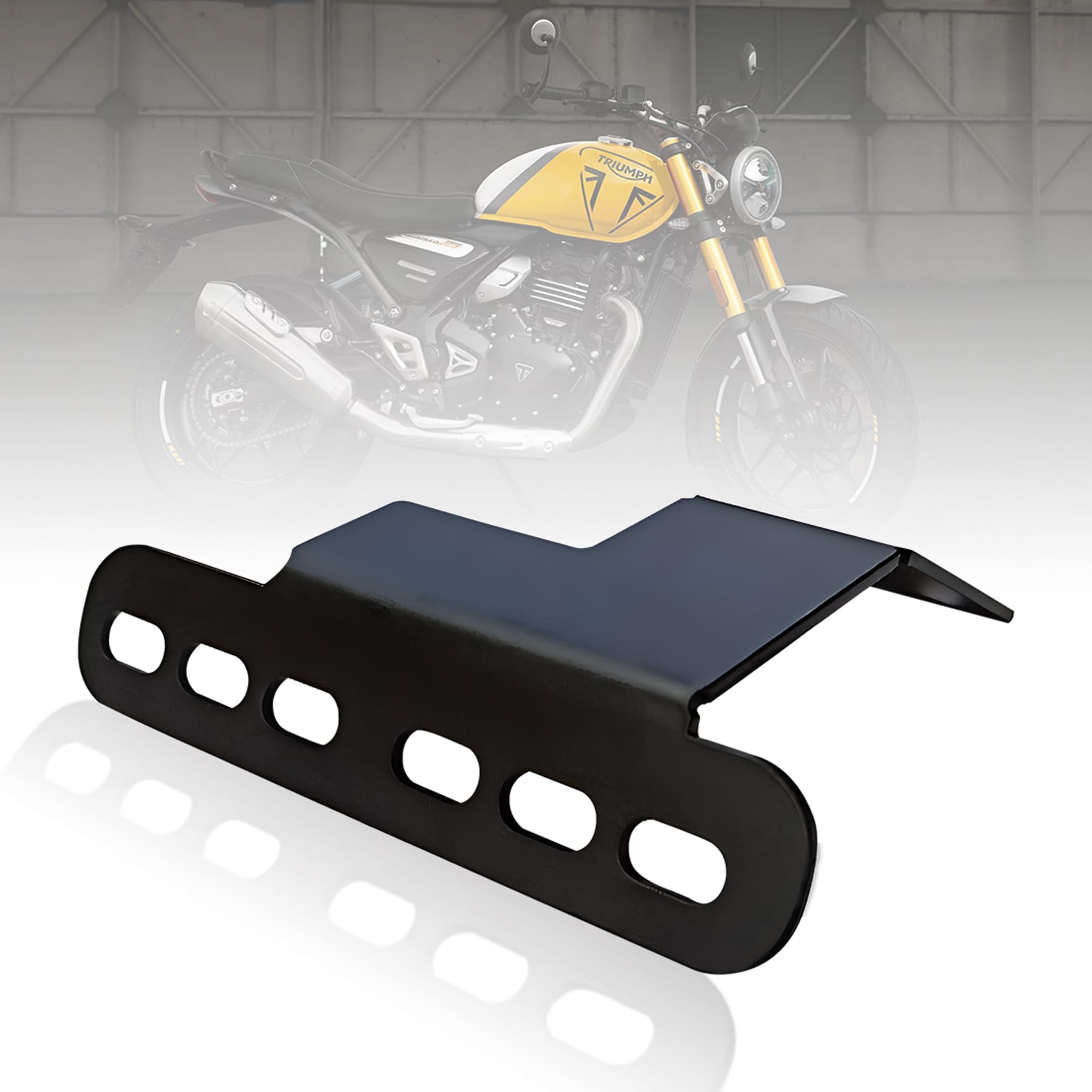 OBEROI'S TRADERS Front Number Plate Holder for TriʊʍpH Speed 400/Scrambler 400X | CNC Metal Mount with Unique Design | Easy Fitment on USD Forks | Black Finish for Bikes