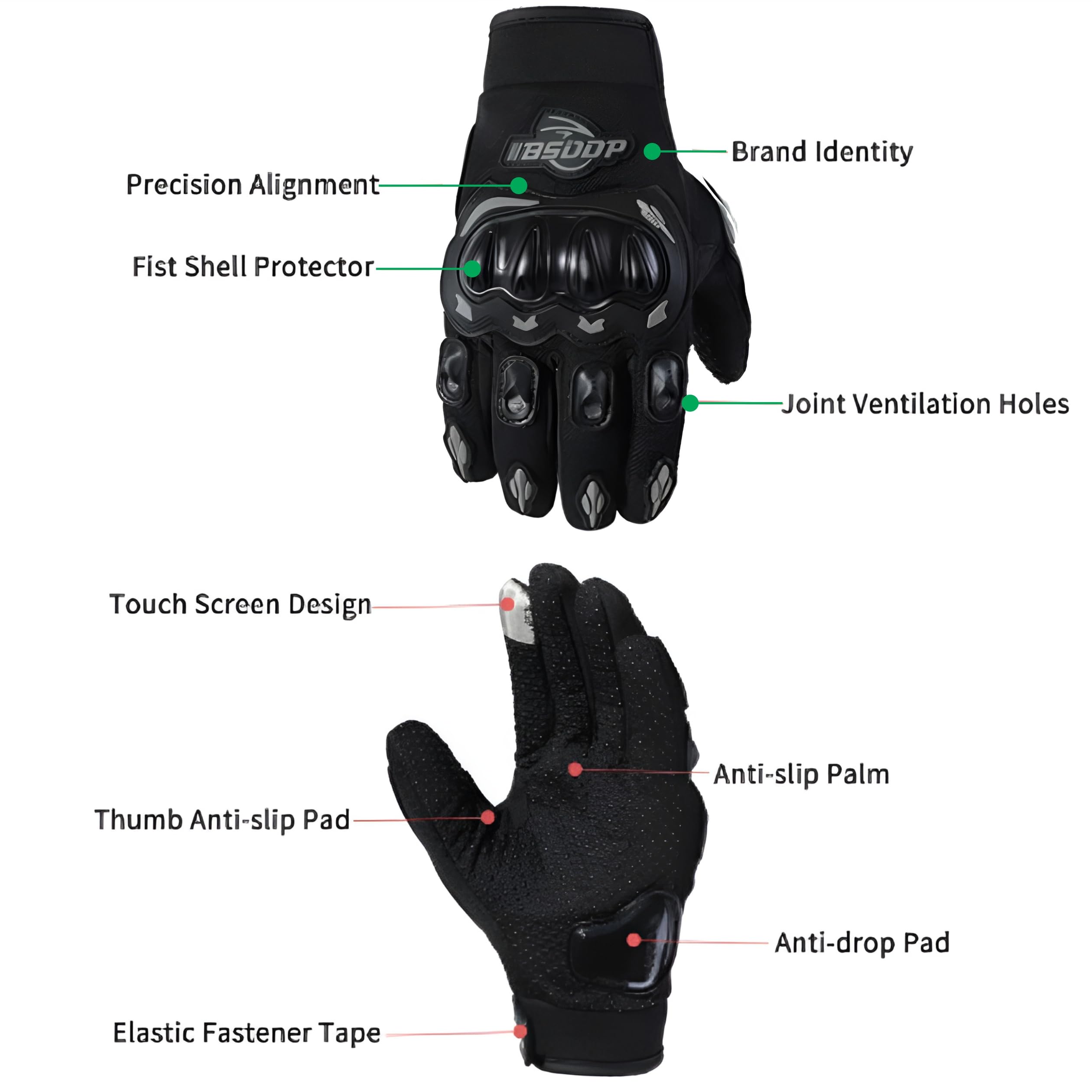 MIKANIX Full Finger Bike Riding Gloves with Touch Screen Sensitivity at Index Finger, Protective Off-Road Motorbike Racing & Cycling Gloves for Men and Women