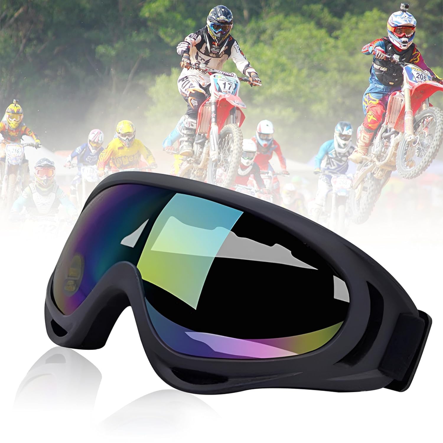 OBEROI'S TRADERS Full Face Motorcycle Balaclava with UV-Protective Goggles I Windproof, Dustproof, Breathable Mask for Biking, Riding, Skiing & Outdoor Adventures