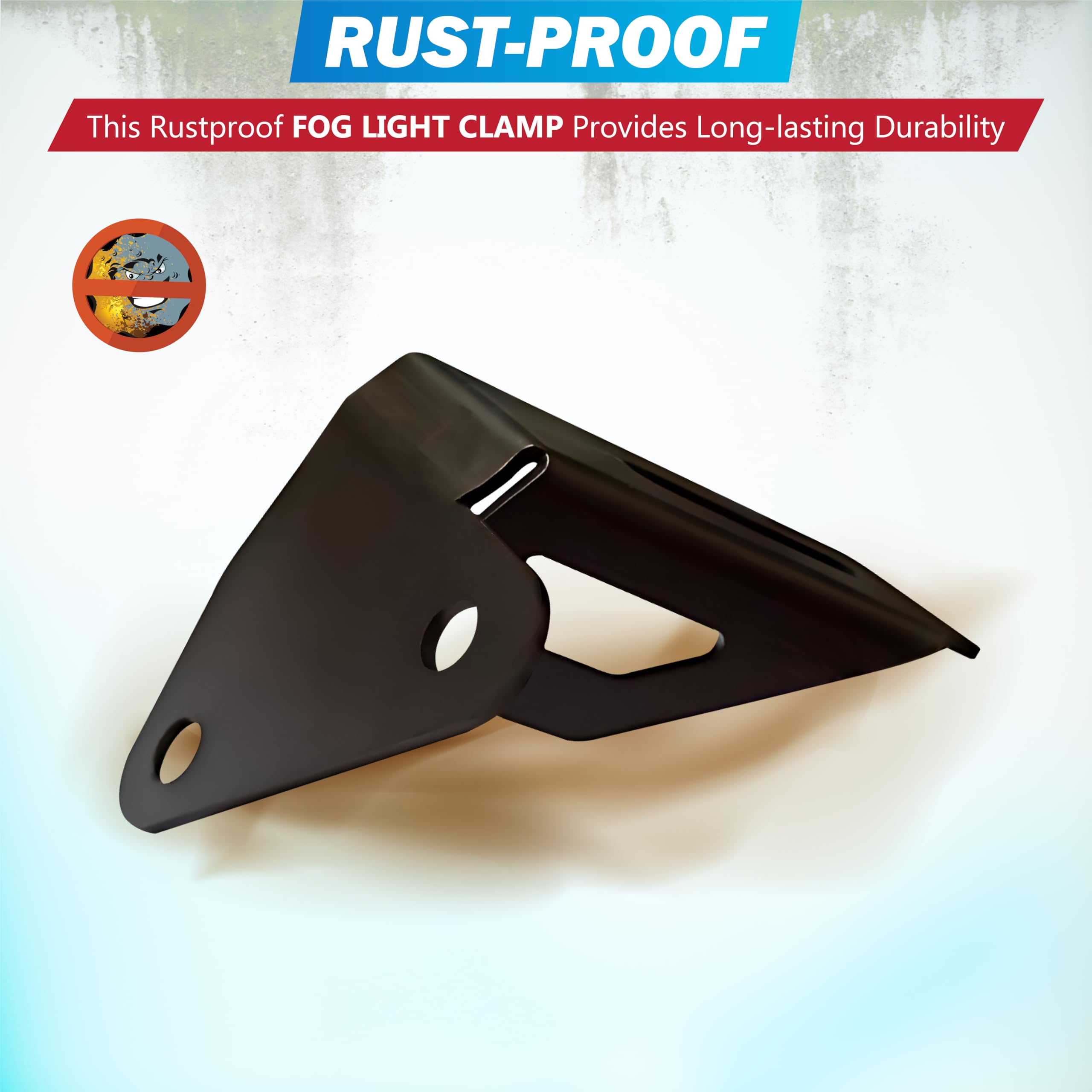 OBEROI'S TRADERS Universal Motorcycle Fog Light Mounting Bracket Clamp Set | Heavy Duty Construction | Light Holder with Complete Fitting Kit for Front Fork or Frame Installation