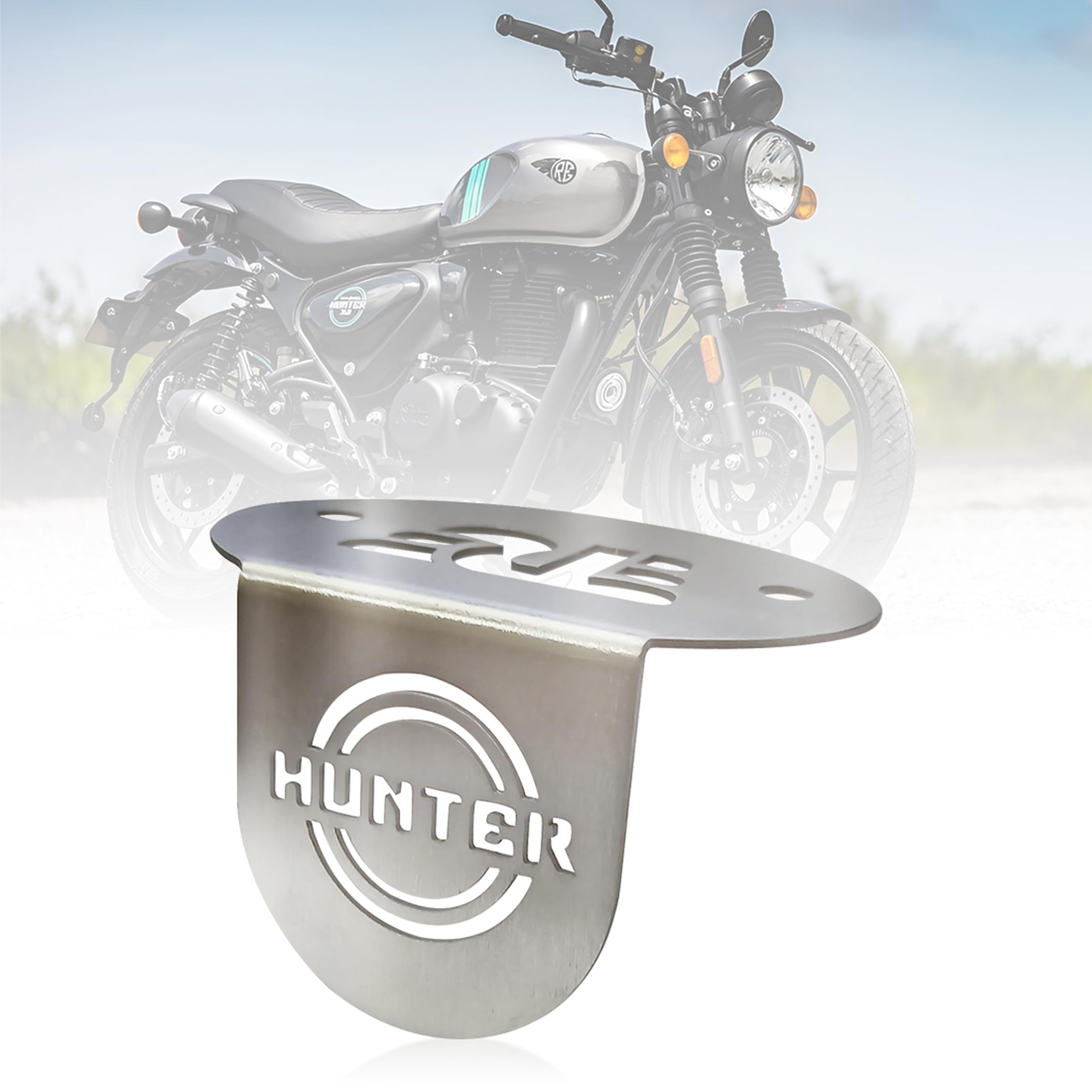 OBEROI'S TRADERS Stainless Steel Front Brake Oil Cap Guard for Hunter 350 | Disc Brake Fluid Reservoir Protector Cover | Premium Bike Accessories