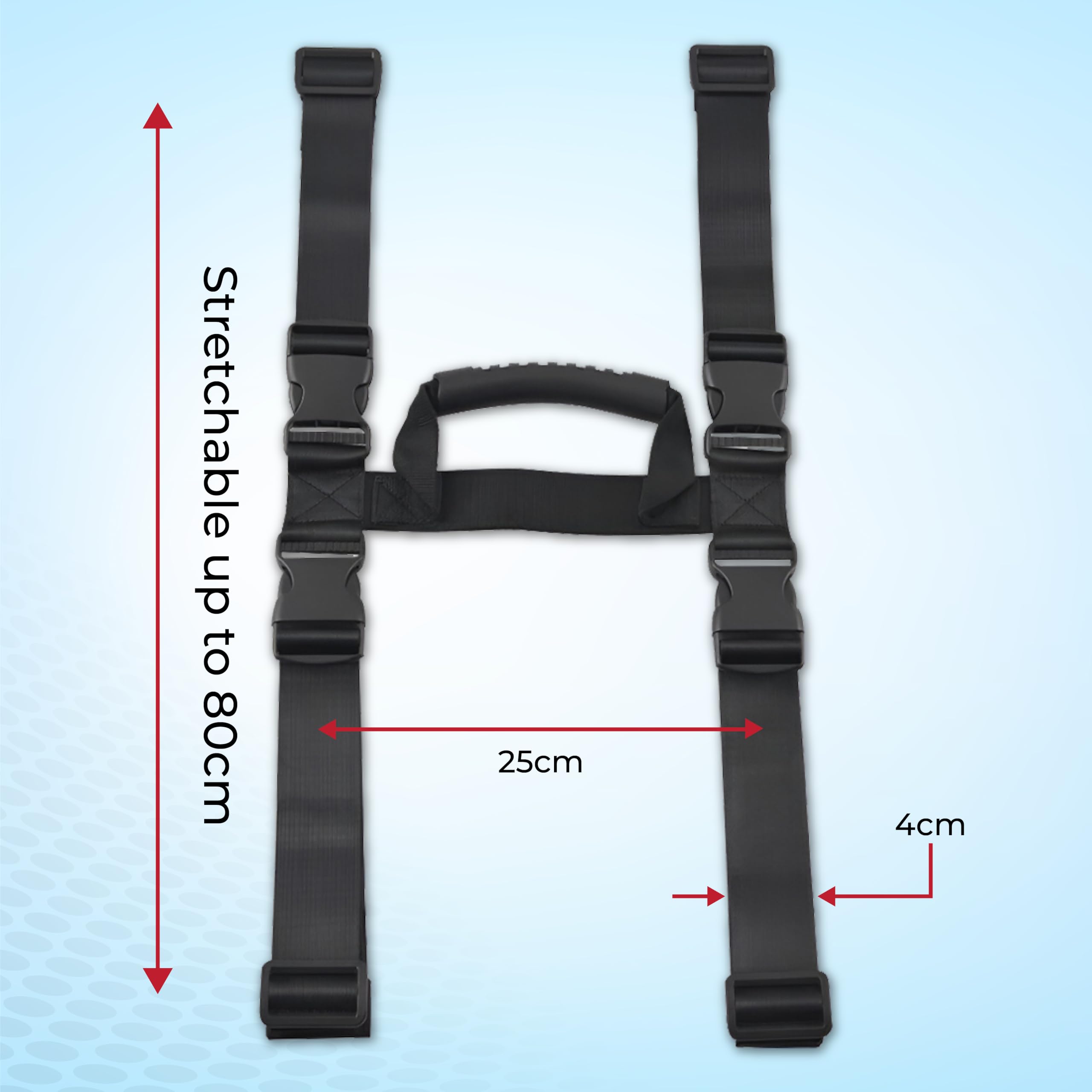 OBEROI'S TRADERS Universal Motorcycle Side Box Carrying Handle Strap | Heavy Duty Adjustable Luggage Lifter Belt for Side Luggage | Side Box Lifter for Bike Touring & Travel – Easy Grip Handle