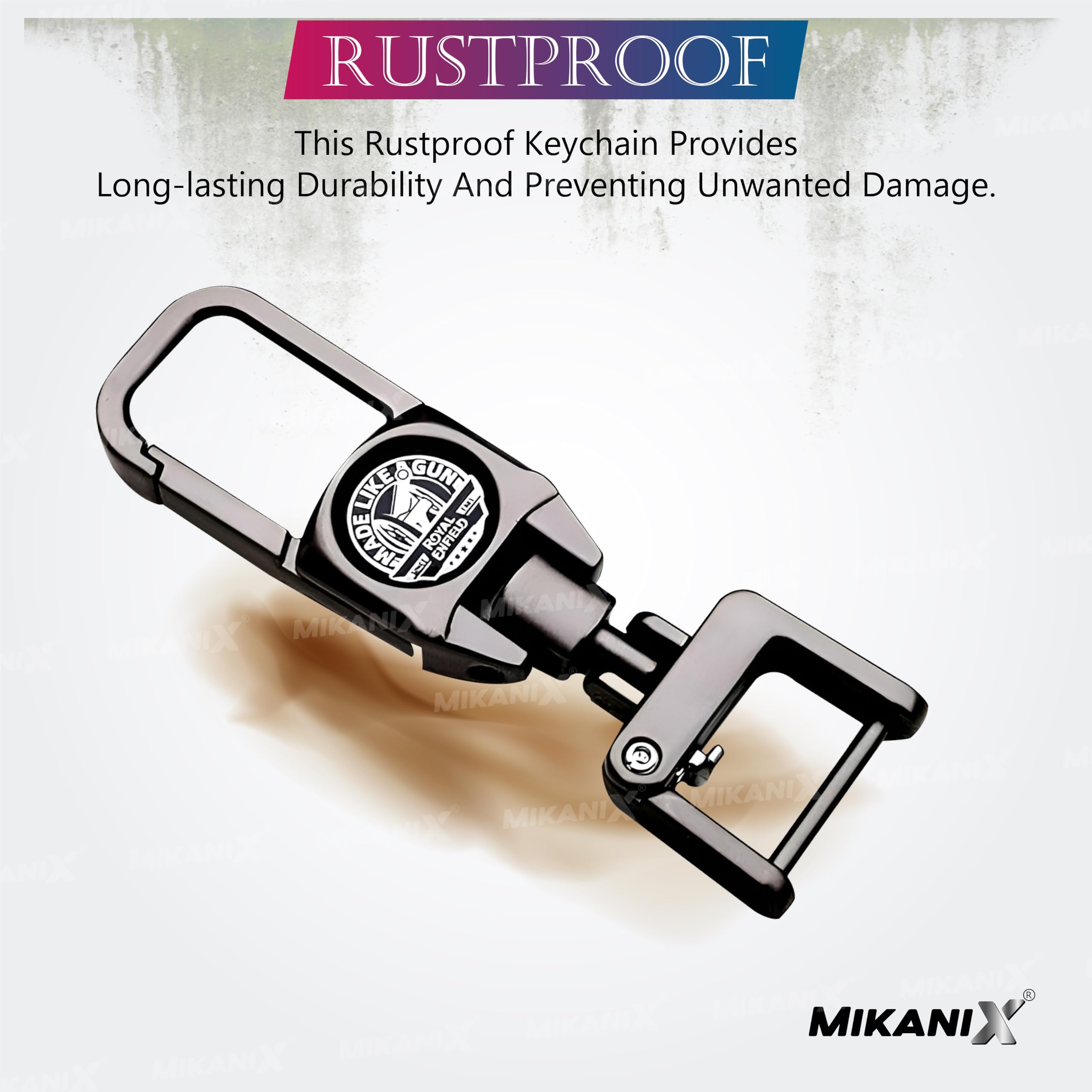 OBEROI'S TRADERS Premium Re Keychain | Made Like a Gun Metal Key Chain | Stylish & Durable Motorcycle Keyring for All RE Models | Bike Accessories for Classic, Bullet, Himalayan & Meteor