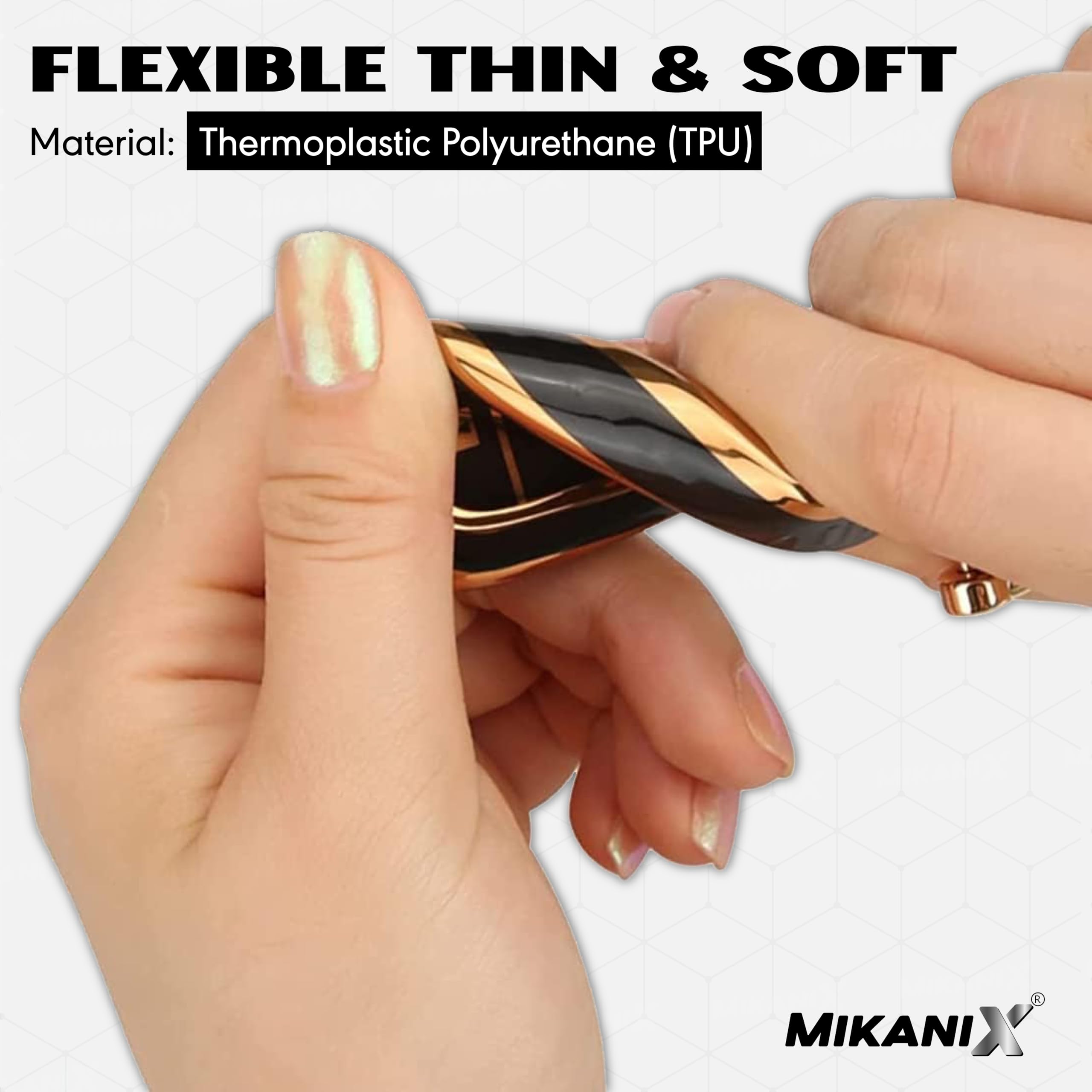 MIKANIX Premium Key Cover Compatible with Innova Crysta|Hycross Land Cruiser|Hilux|Toyota Hycross Innova 2-Button Smart Key | Elegant Black & Gold Protective Case Shell