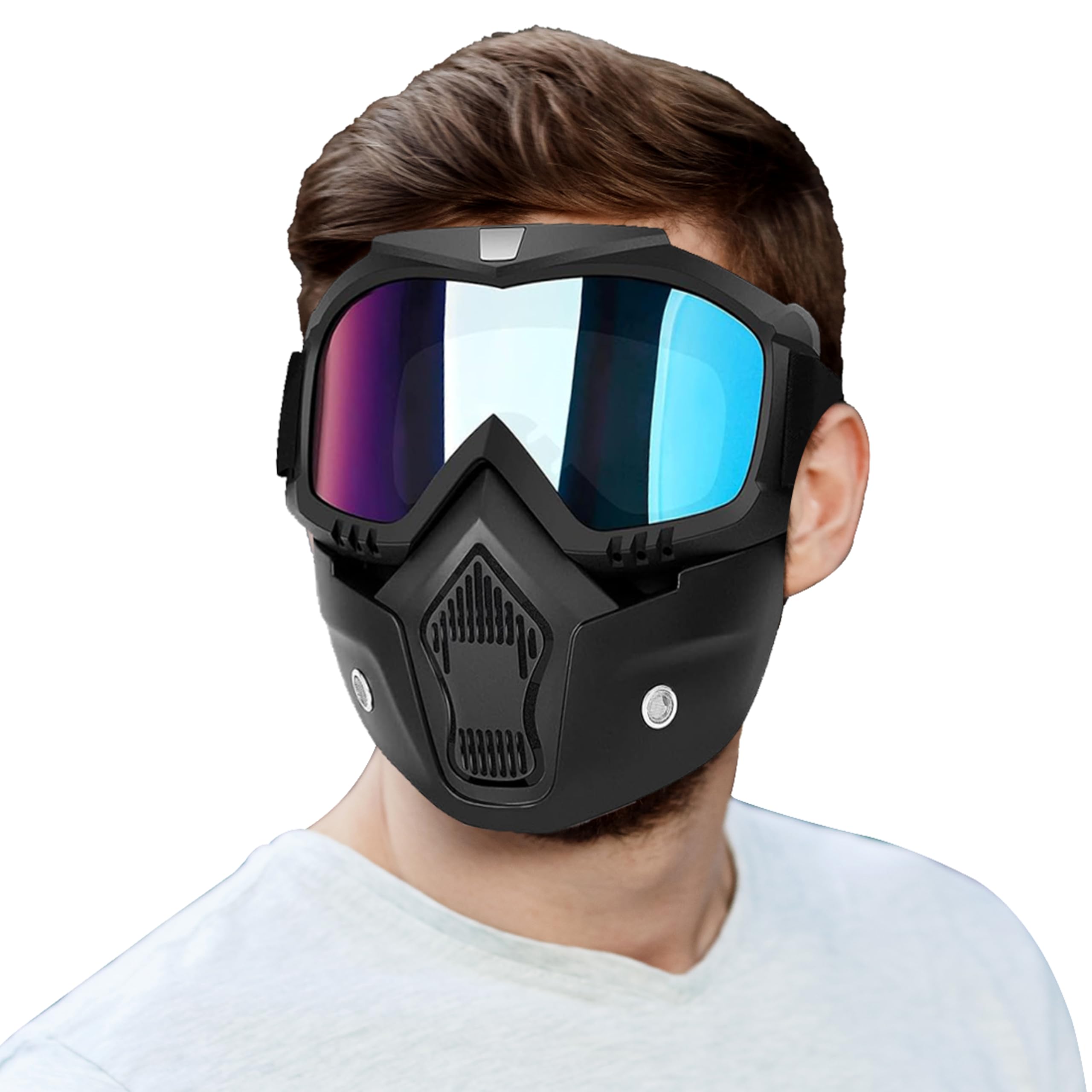 MIKANIX Bike Riding Goggle Face Mask Anti Scratch UV Protective Face & Eyewear Windproof Dirt Shield With Detachable Mouth Filter For Cycling, Bike Off Road Racing