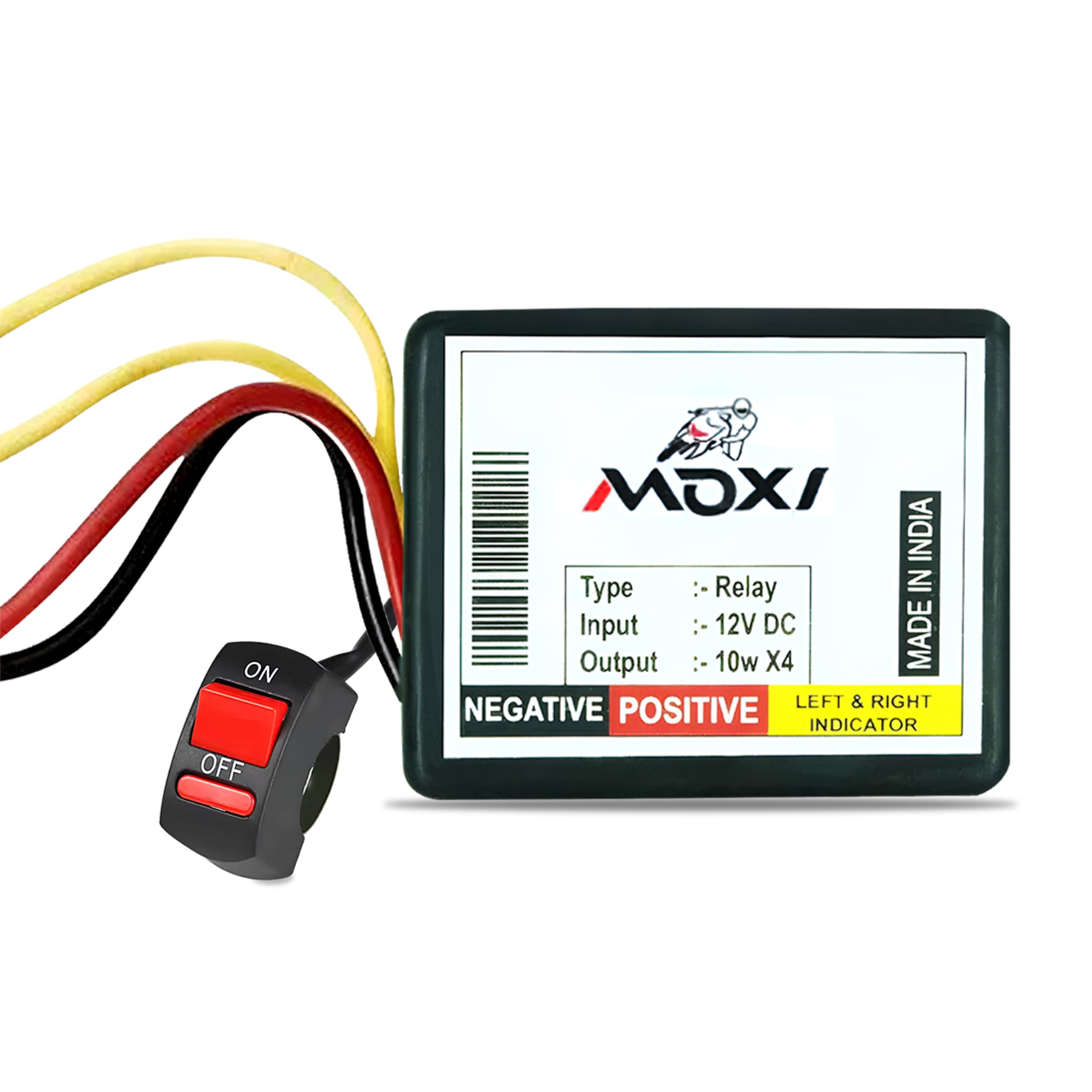 MIKANIX Universal Bike Hazard Indicator Flasher/Blinker Waterproof 16 Patterns Flasher Relay for LED/Bulb Indicators With ON/OFF Switch