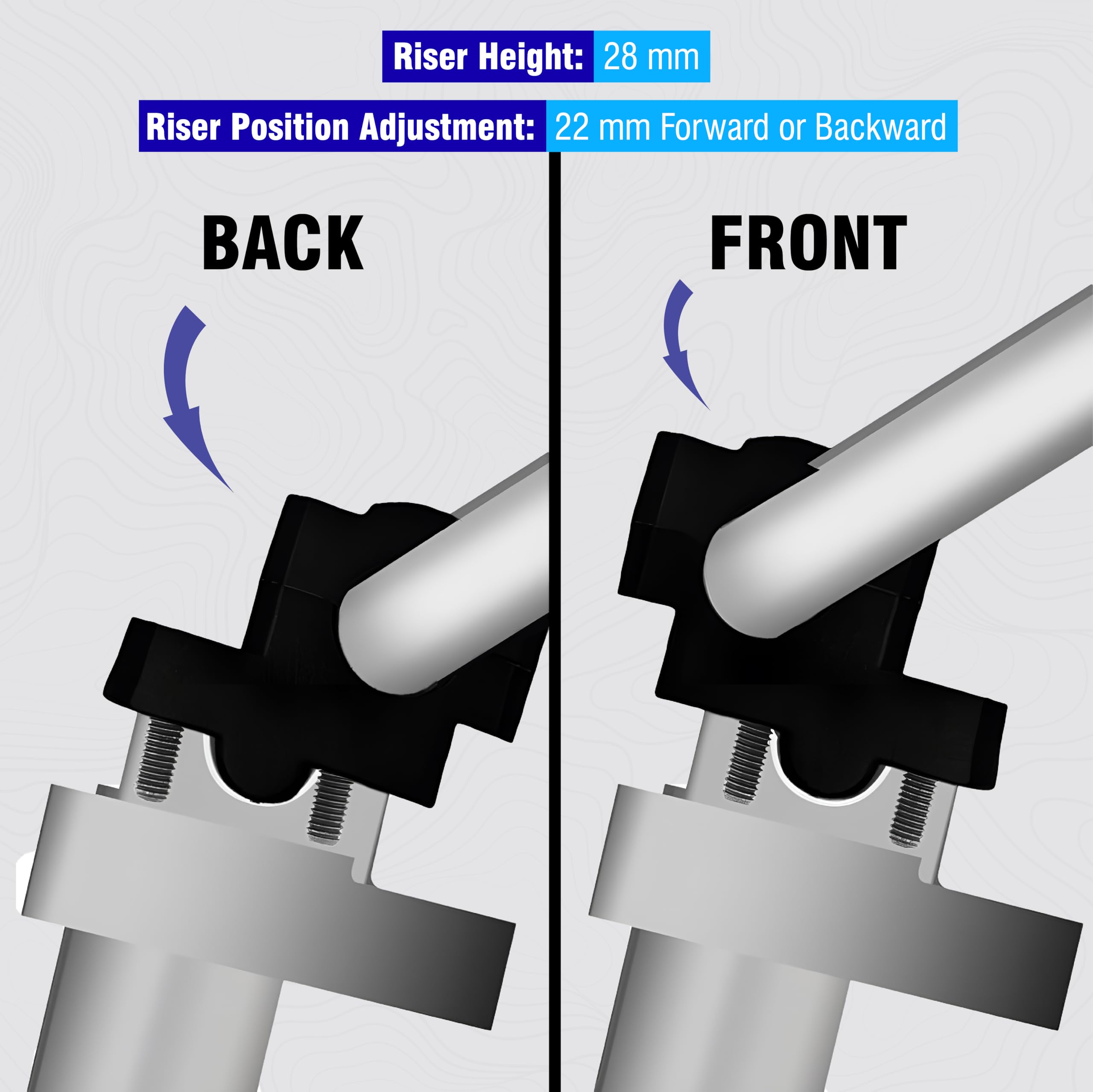 MIKANIX Pull-Back Handle Riser Black | Ergonomic Handlebar Lift & Setback Clamp Kit | CNC Aluminum Riser | Universal Fit for Bikes & Motorcycles