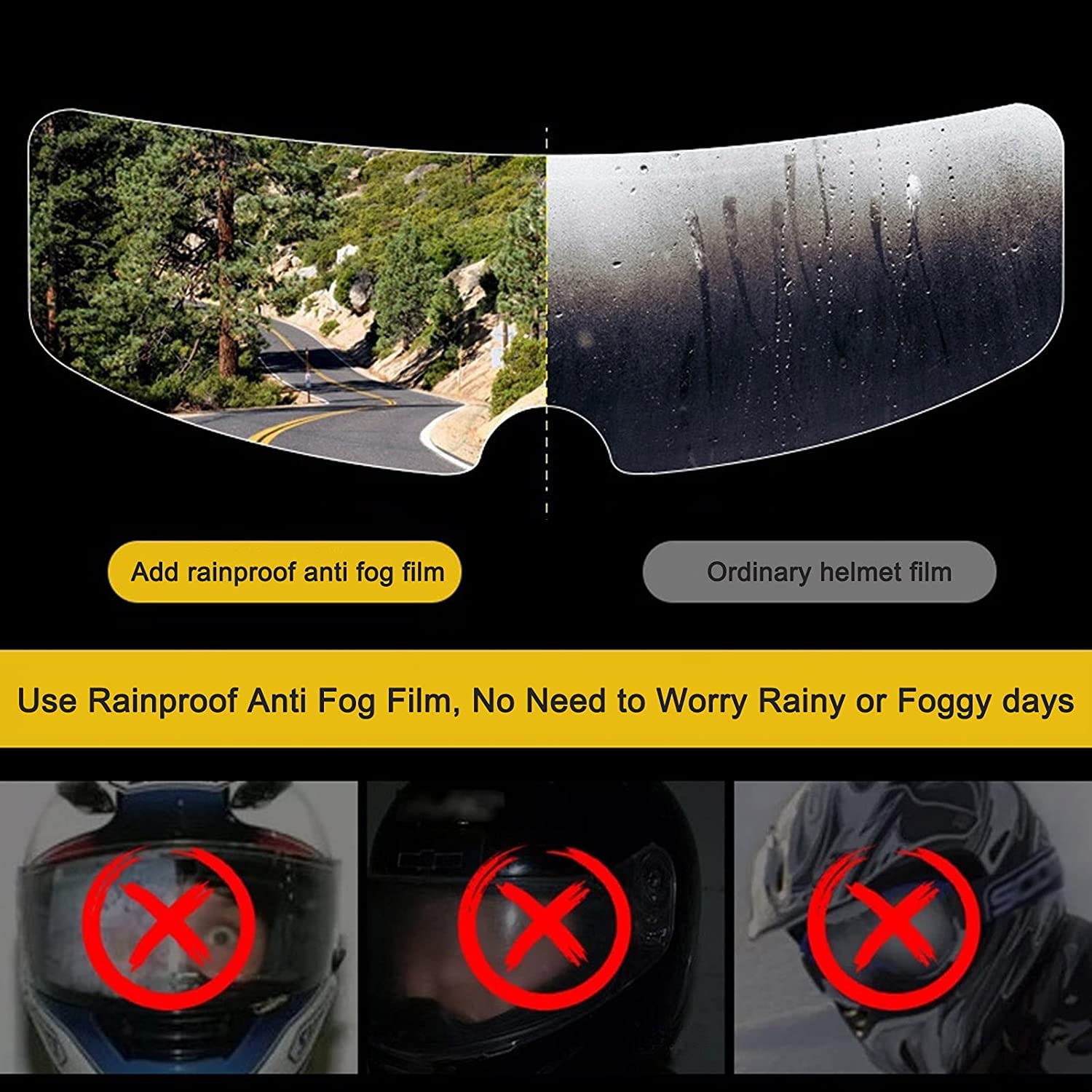 MIKANIX Anti Fog Helmet Visor Film | Scratch Protector | Transparent Screen Guard