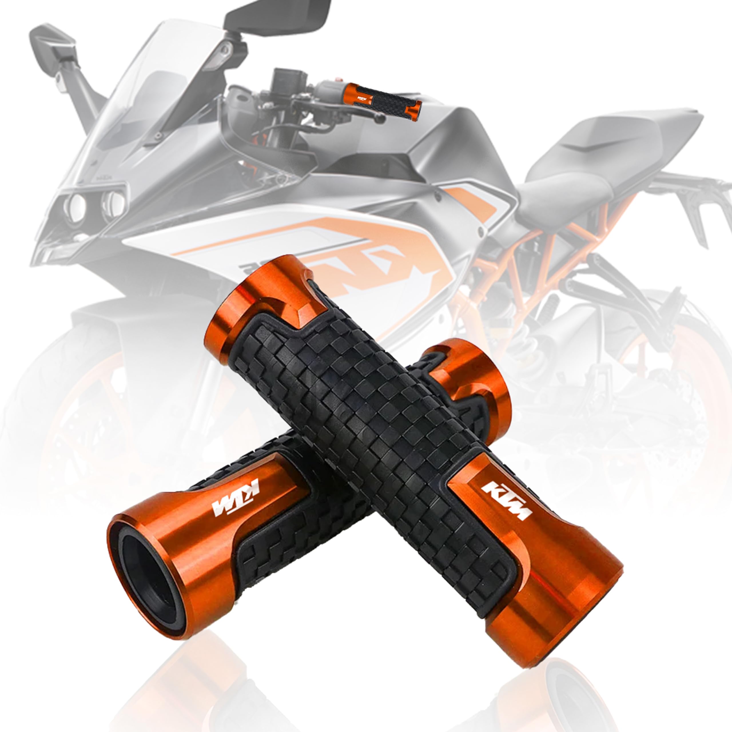 OBEROI'S TRADERS Bike Handlebar Hand Grip | CNC Aluminium & Rubber with Criss Cross Design Grip for KTM Duke All Model