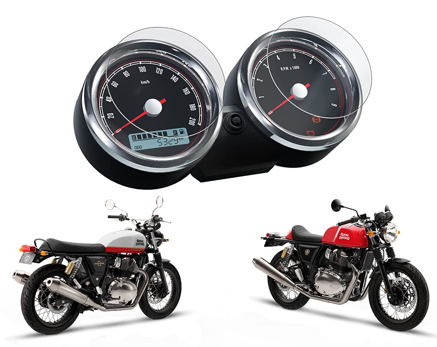 OBEROI'S TRADERS Speedo Meter Display Screen Tempered Glass/Guard Anti Scratch Protector Compatible for Royal Enfield Interceptor 650 / Continental GT 650