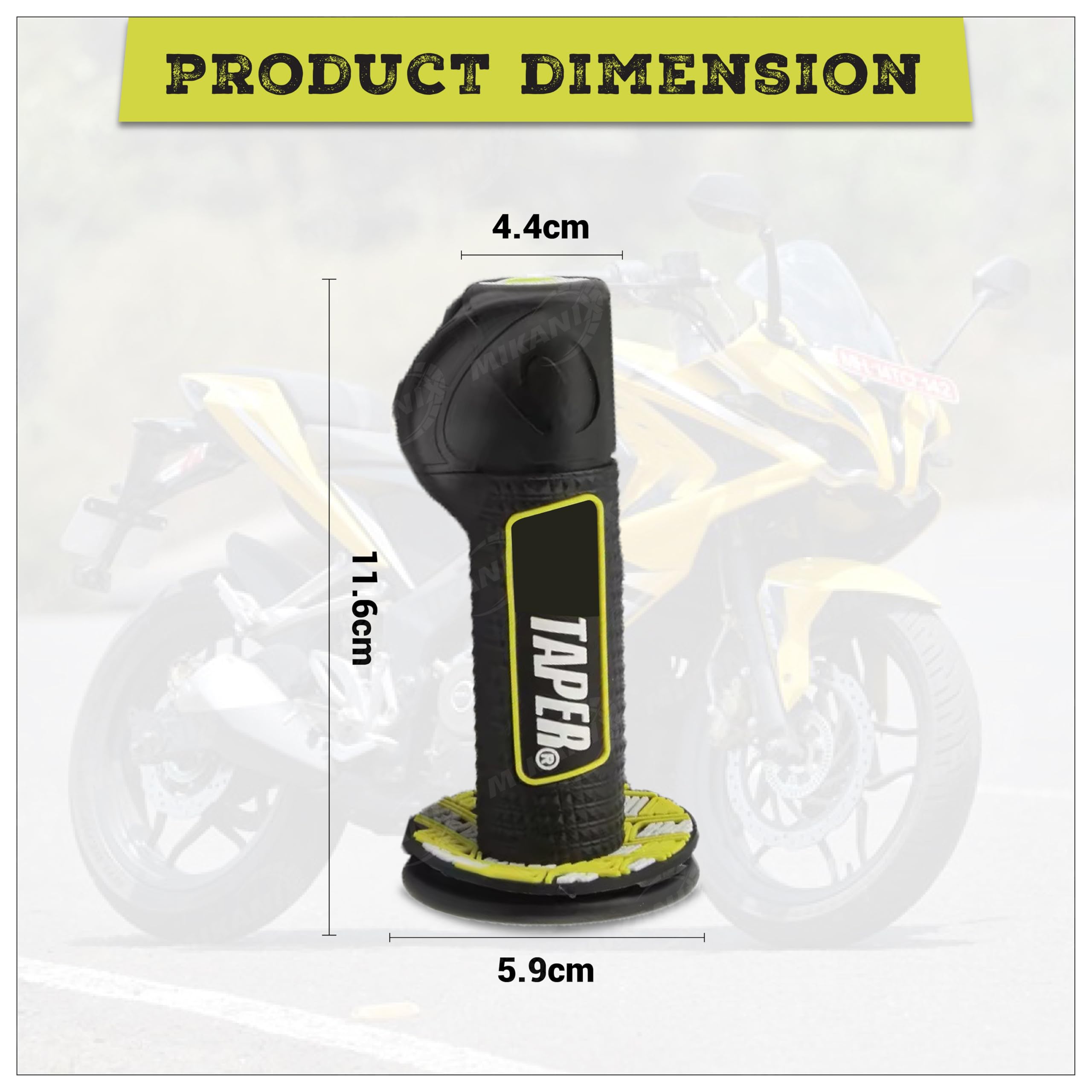 OBEROI'S TRADERS Universal Bike Handlebar Grip Cover with Palm Rest | Non-Slip Rubber Accelerator Grip for Motorcycles, Scooters, Scooty | Dotted Design for Better Control & Comfort (Yellow)
