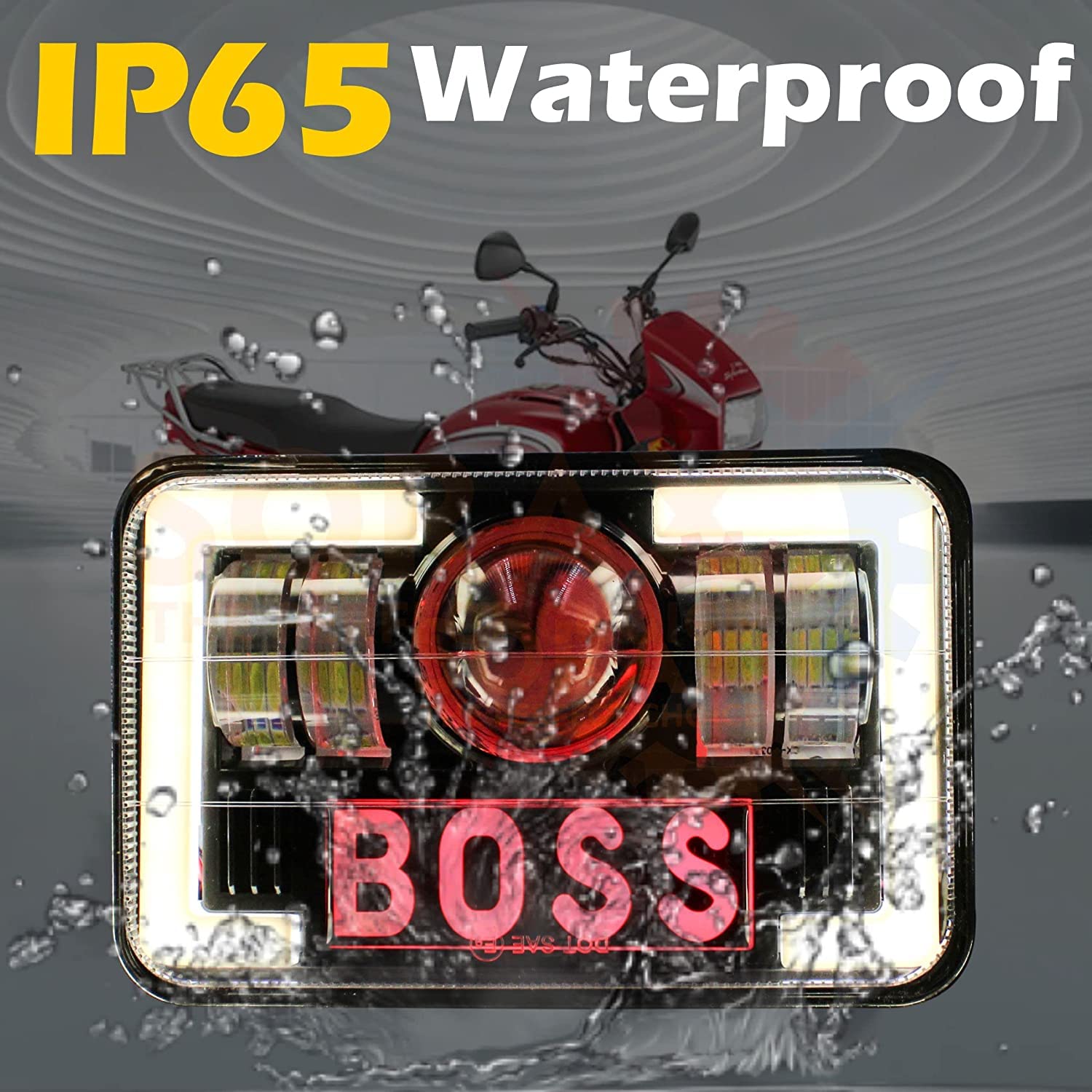 MIKANIX BOSS Style LED Headlight Hi/Low Beam With DRL Light 4000LM For Hero Splendor Plus, Splendor Pro, Splendor