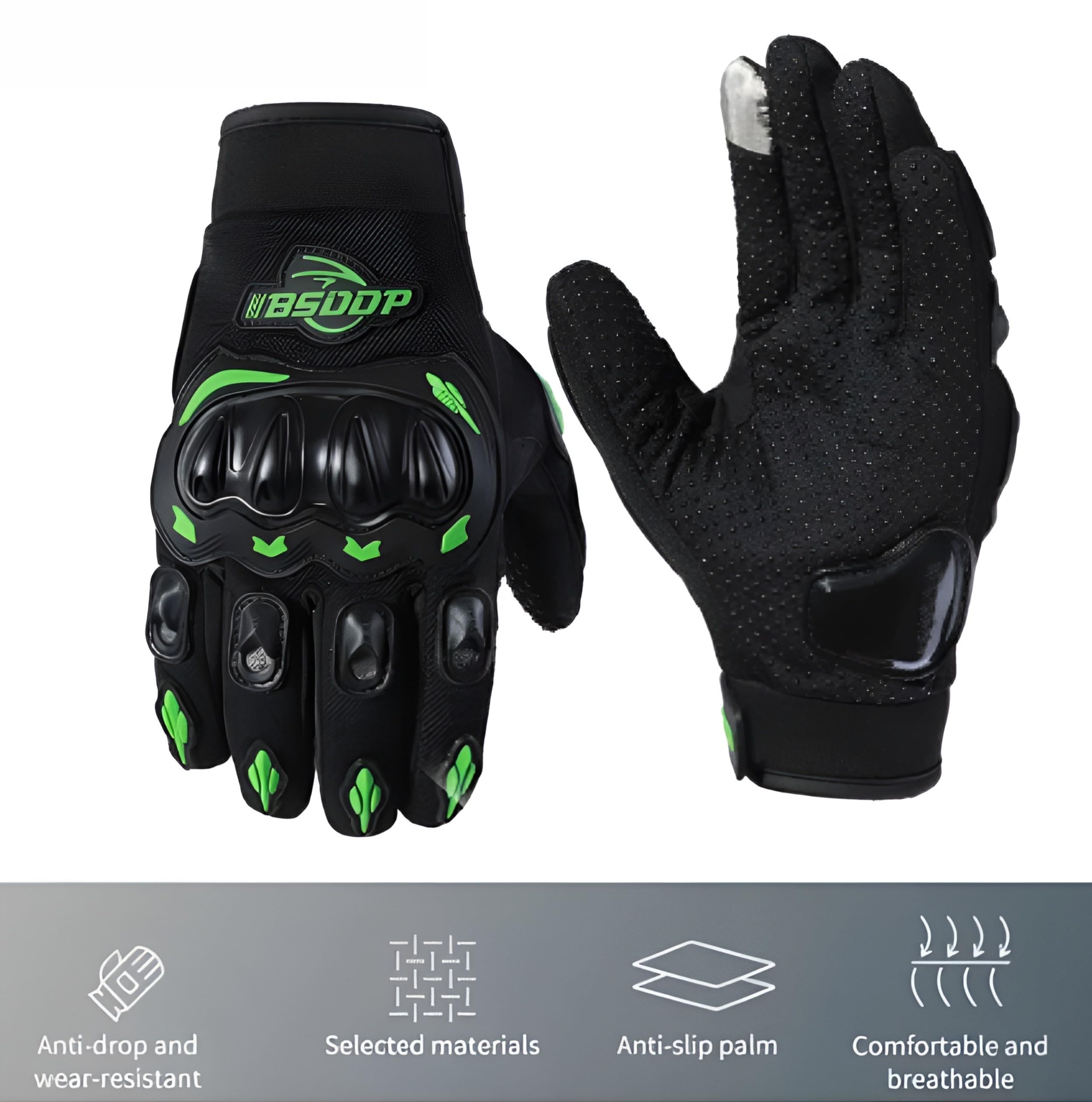 MIKANIX Full Finger Bike Riding Gloves with Touch Screen Sensitivity at Index Finger, Protective Off-Road Motorbike Racing & Cycling Gloves for Men and Women