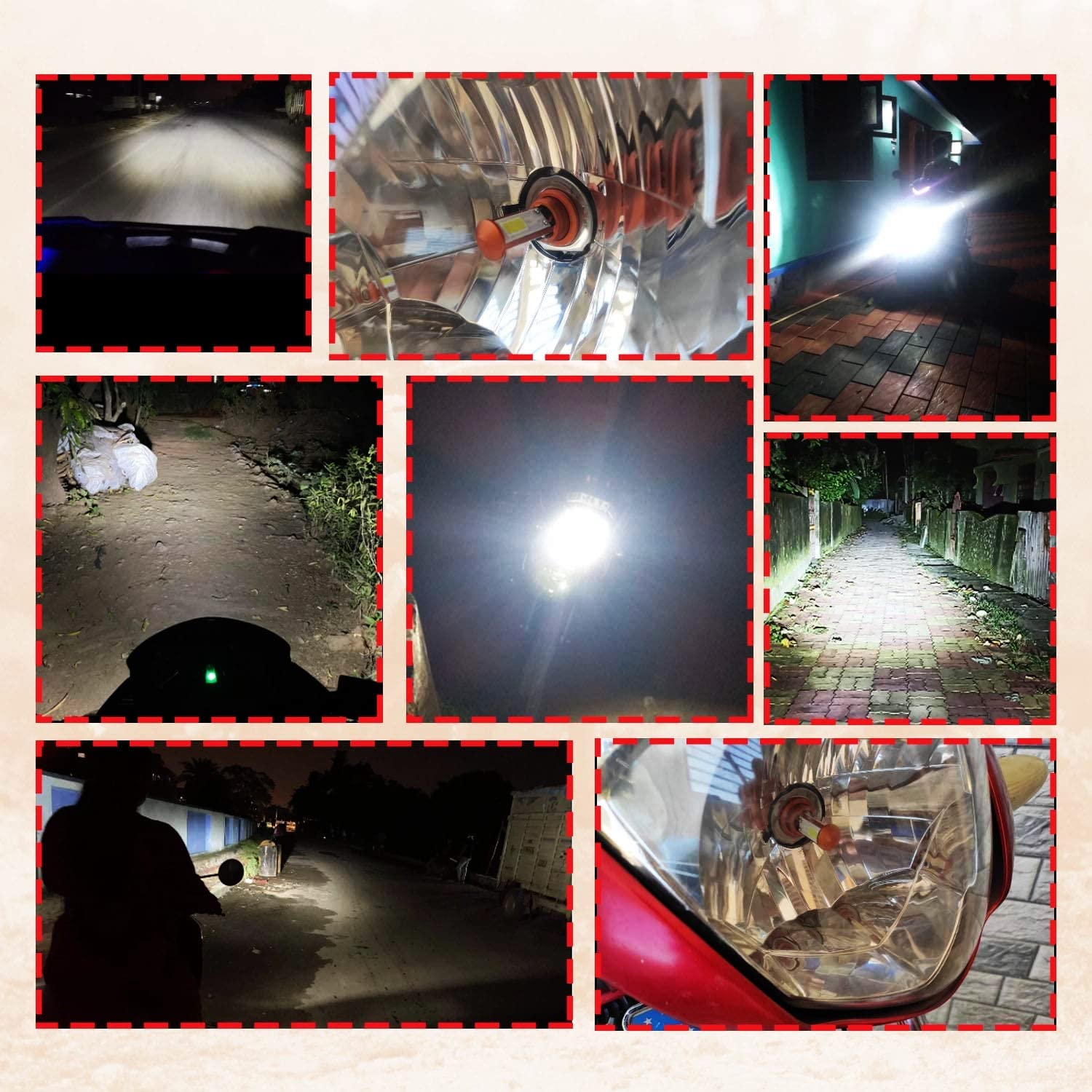 MIKANIX High Brightness Front DC Power Headlight Bulb For All Bikes 3 Side H4 White LED Headlight, Fog Lamp Motorbike, Car LED