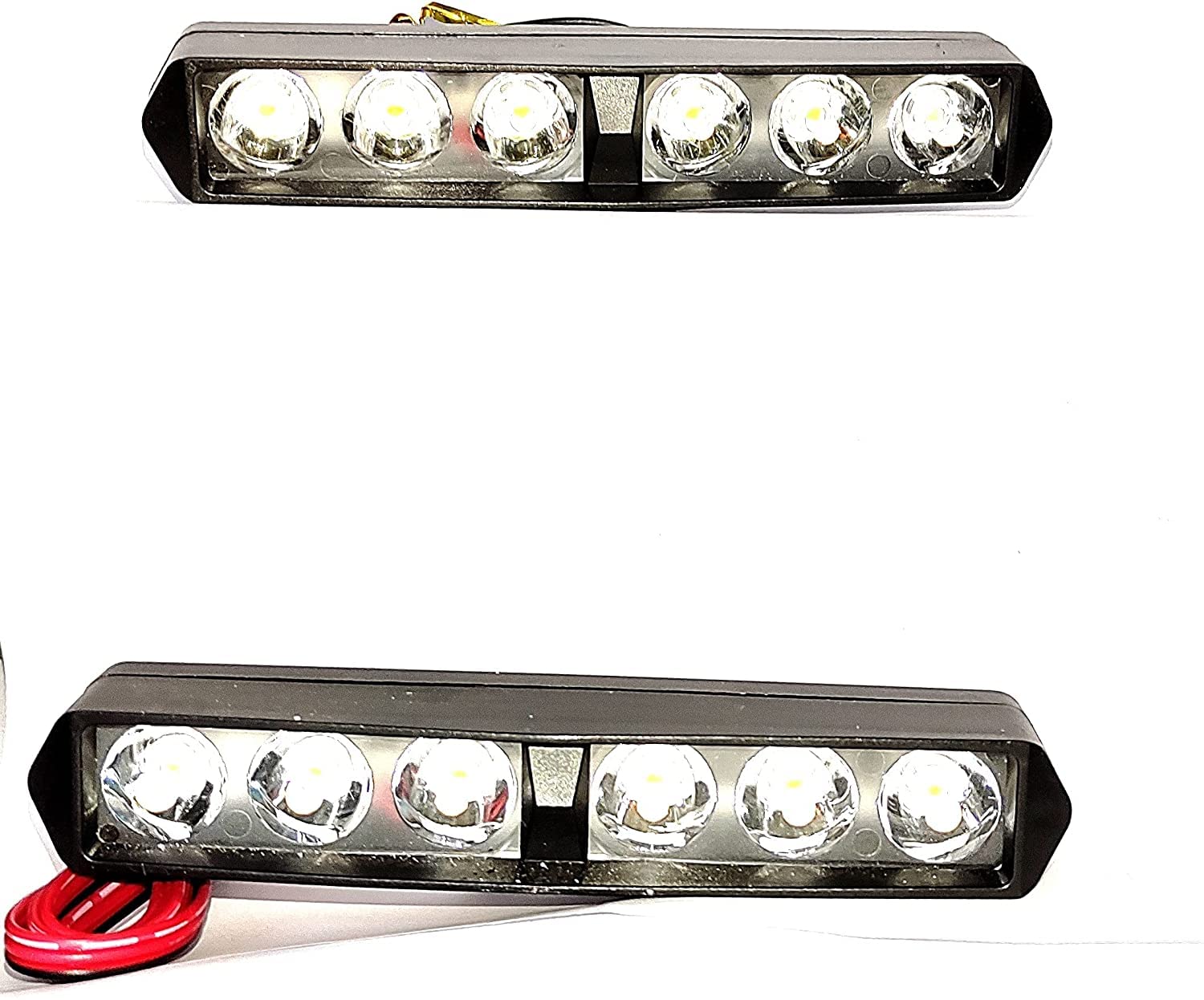 MIKANIX 6 LED Bar Flash Shilan Fog Lights Pair for Bikes and Cars With ABS Plastic Fog Lamp, Dash Light Motorbike, Car, Van LED