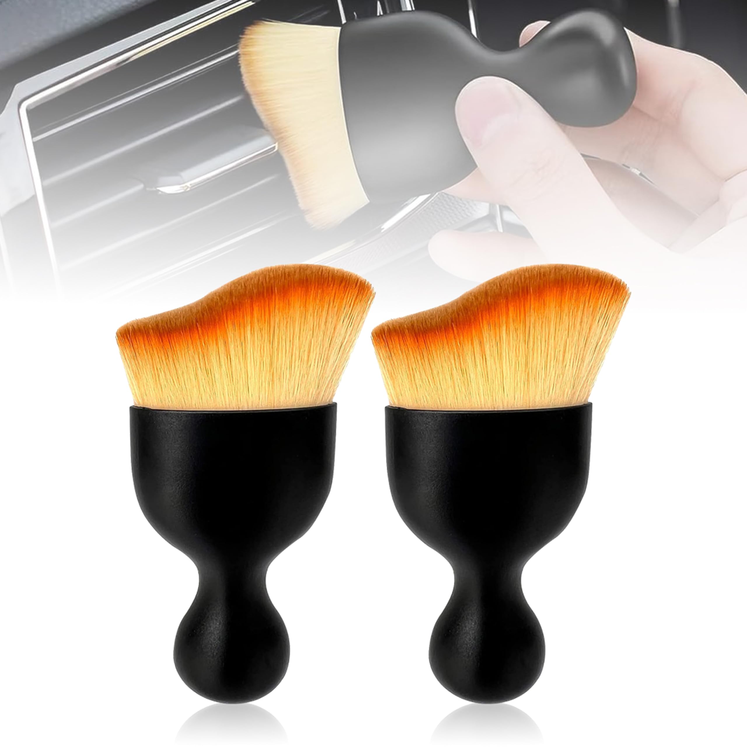 OBEROI'S TRADERS Car Interior Dust Remover Cleaning Brush Combo with Soft Bristles for AC Vent Dashboard, PC, Laptop, & Keyboard Cleaner Tool