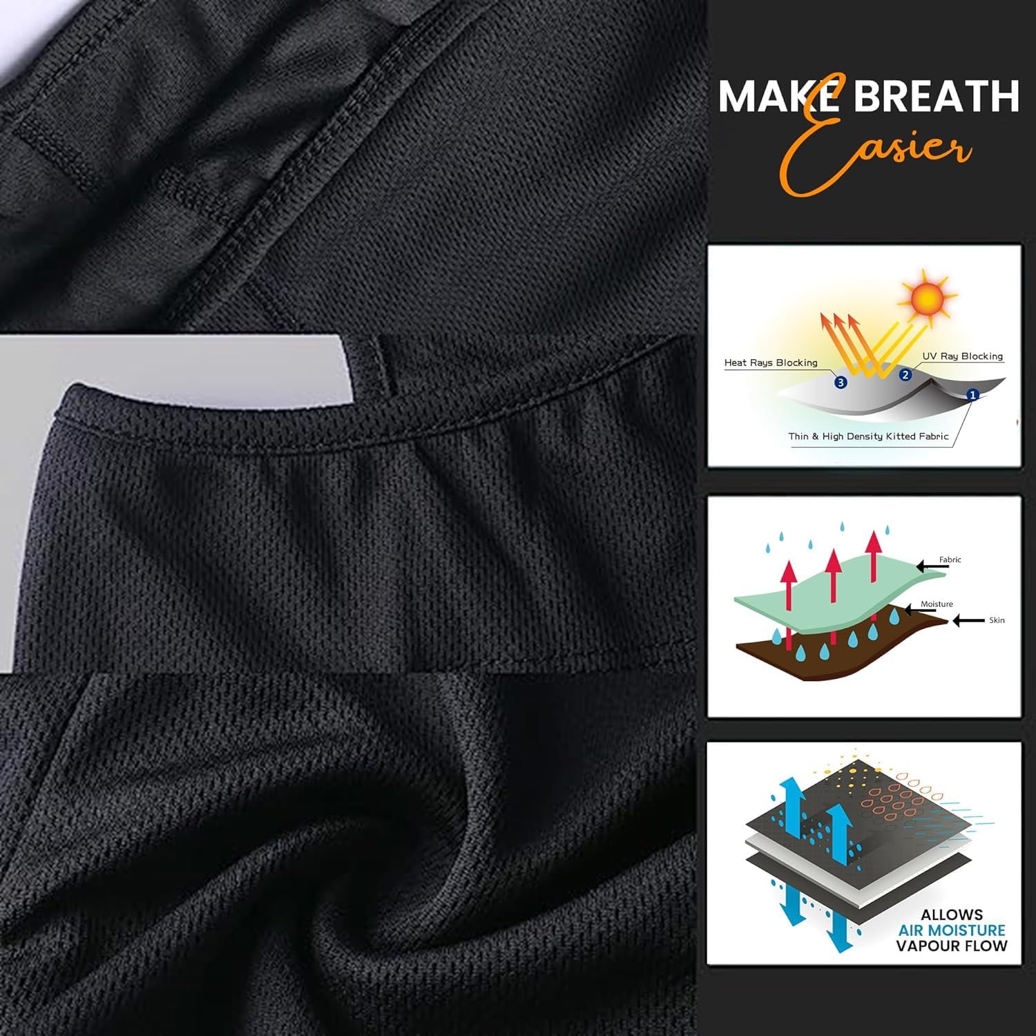 OBEROI'S TRADERS Combo Full Face Mask | Balaclava / Hand Protective Syntetic Arm Sleeve for Bikers Anti-Pollution Helmet Head Cap for Riders, Cyclists and Outdoor Workers to Protect Dust and UV Rays