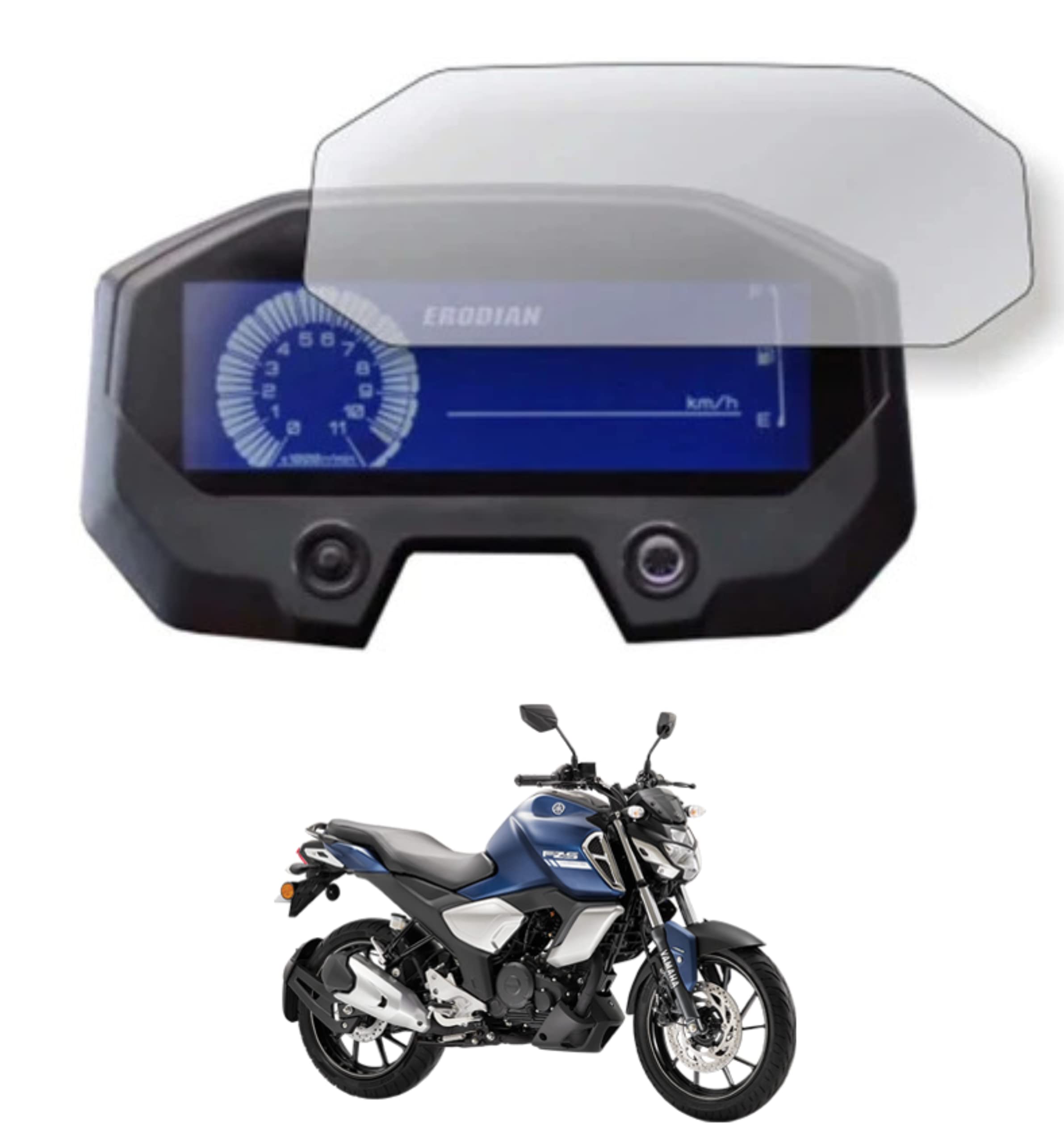 OBEROI'S TRADERS Bike Speedo Meter Display Screen Guard Tempered Anti Scratch Protector for Yamaha FZ V3 FZ-S V3