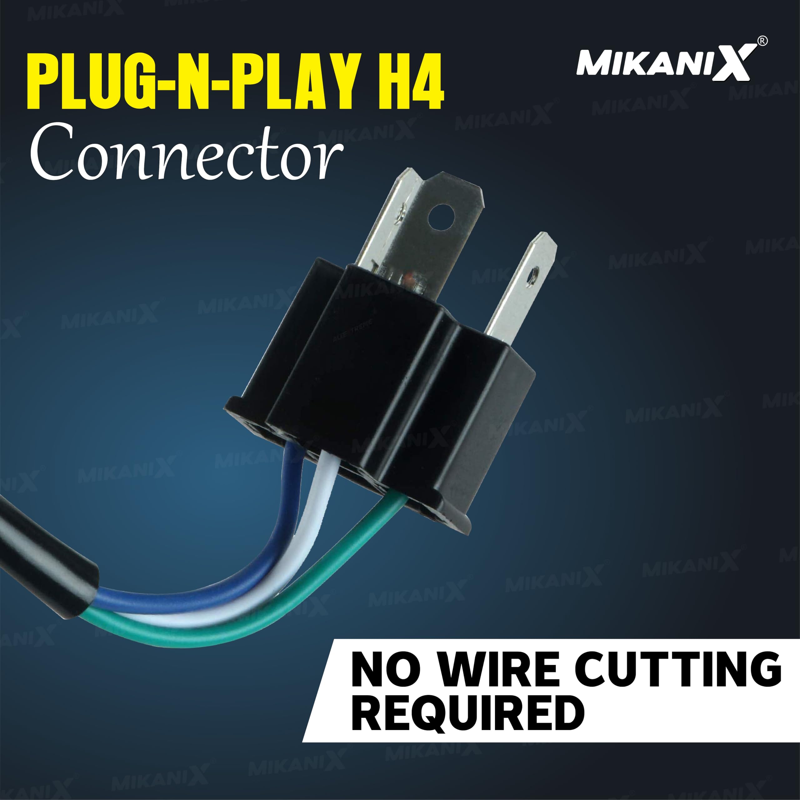 MIKANIX 1 YEAR WARRANTY Ultra Bright H4 Fitting 120 Watt LED Headlight Bulb|High And Low Beam|Lens Projector Headlamp Bulb With Cooling Fan For All Bikes & Scooters, White