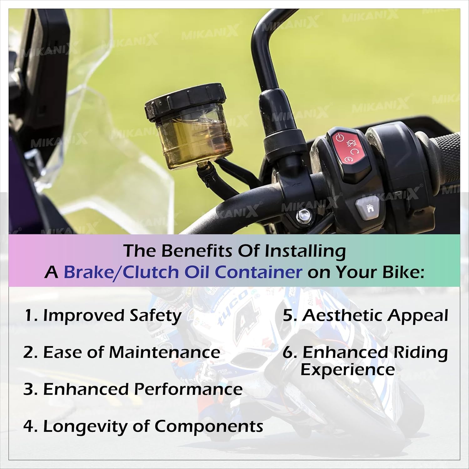 OBEROI'S TRADERS Universal Motorcycle Disc Brake Clutch Oil/Fluid Reservoir Can Cup Container (Transparent)